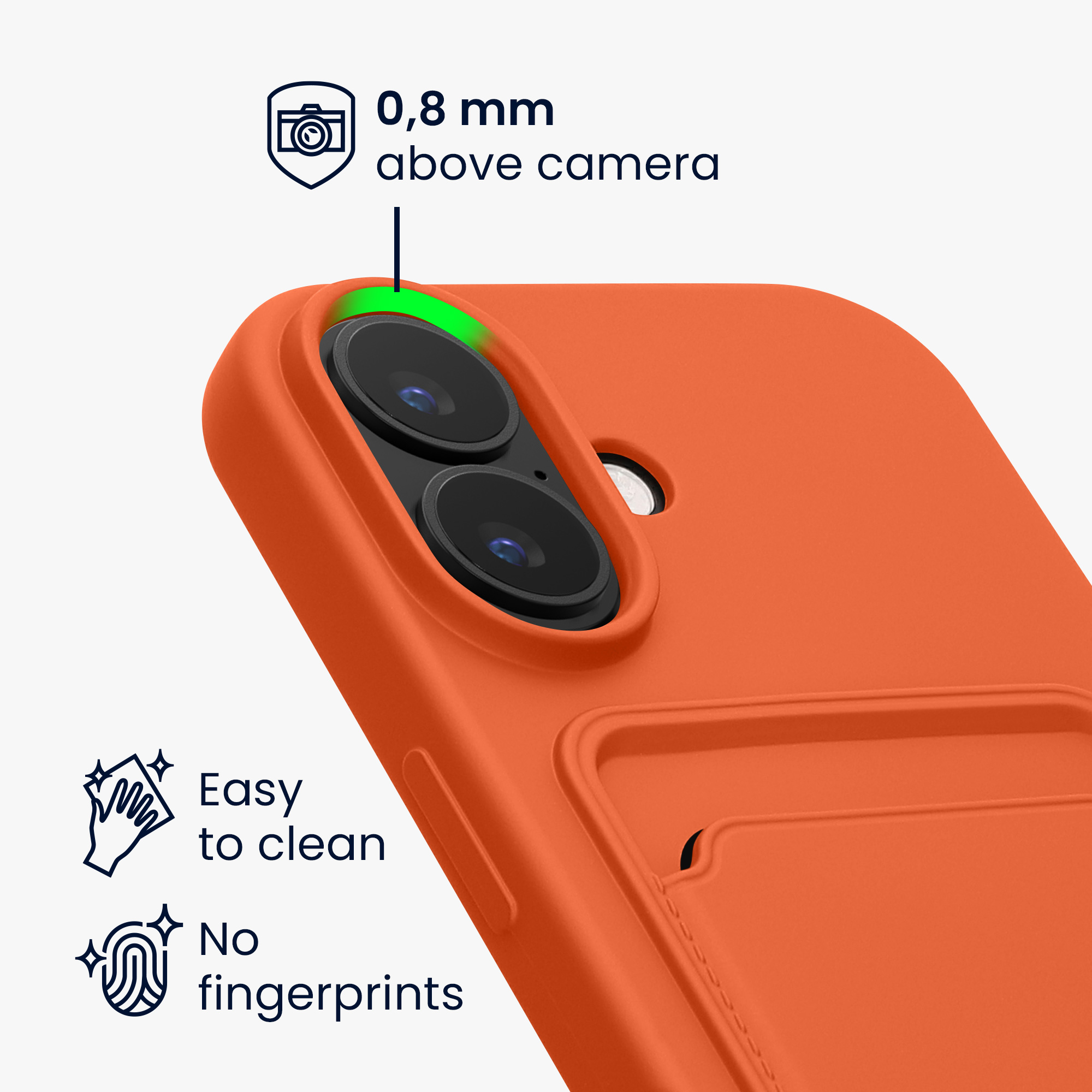 Pouzdro pro Apple iPhone 16 s přihrádkou na kartu kwmobile kapsa na kartu TPU - oranžová