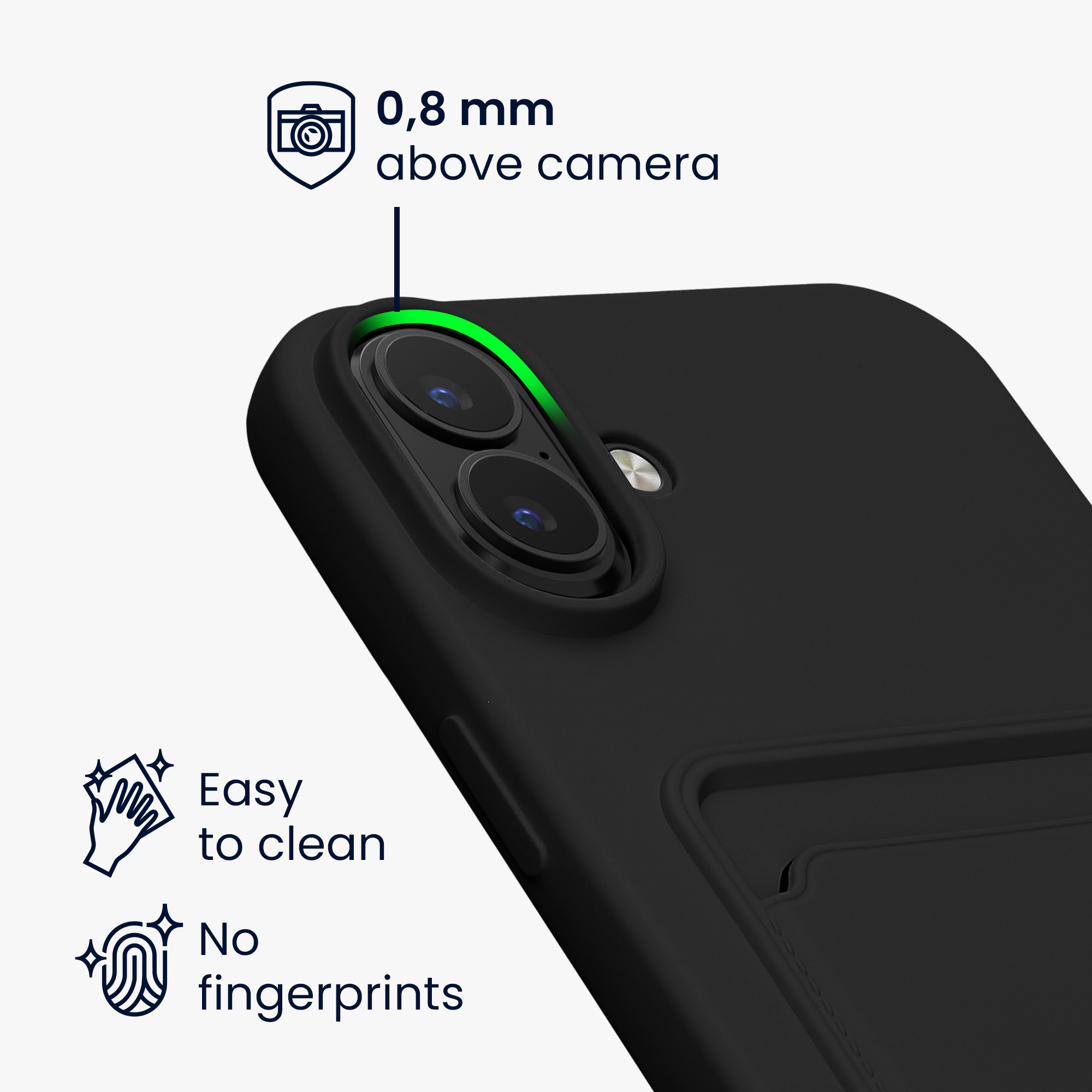 Kryt na mobil s přihrádkou na kartu Apple iPhone 16 Plus kwmobile - černá