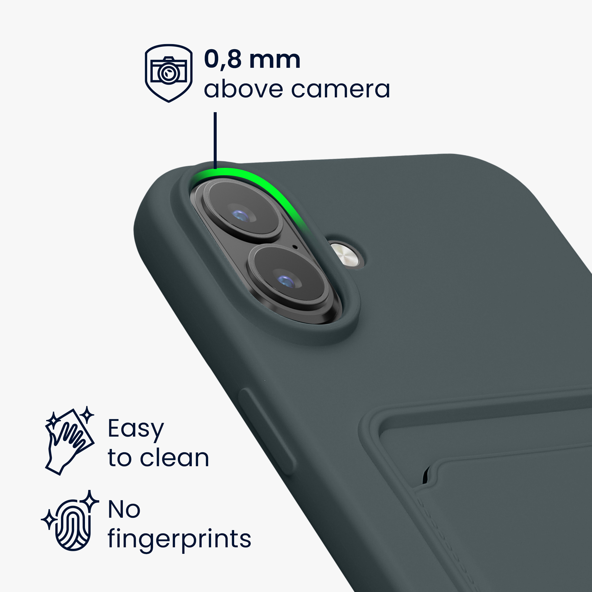 Peněženkové pouzdro na mobil Apple iPhone 16 Plus - kwmobile, tmavě břidlicové