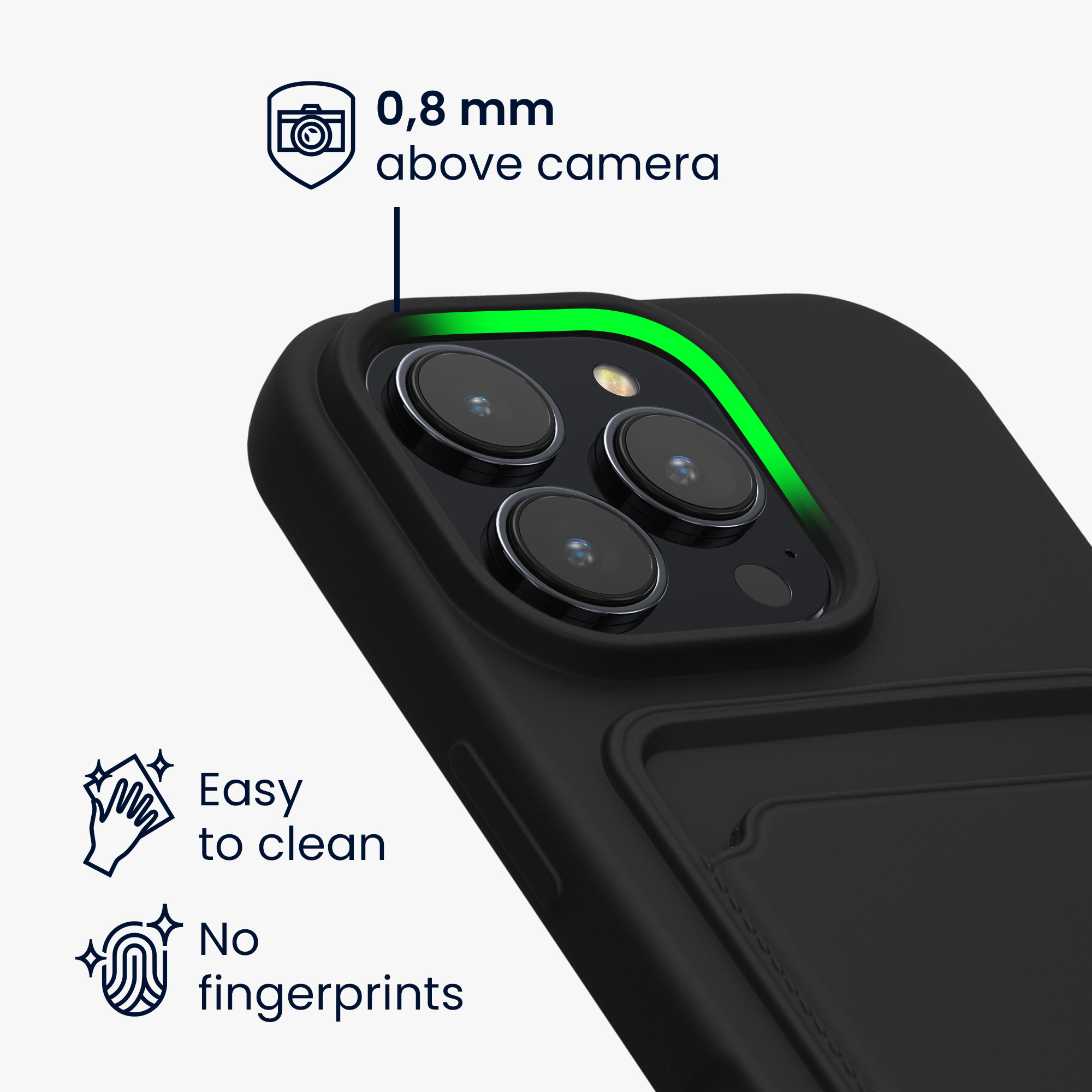 Kryt na mobil s přihrádkou na kartu Apple iPhone 16 Pro kwmobile - černá