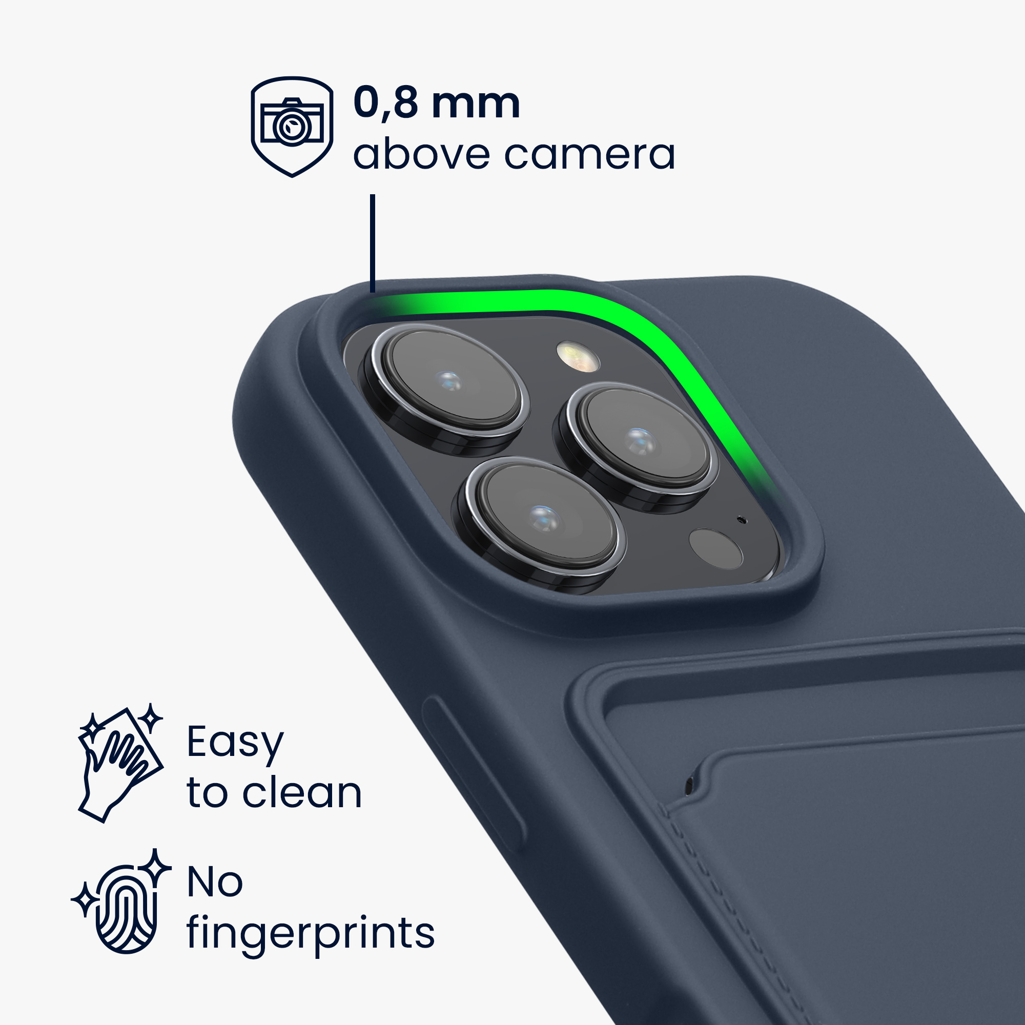 Kryt na mobil s přihrádkou na kartu Apple iPhone 16 Pro kwmobile - modrá