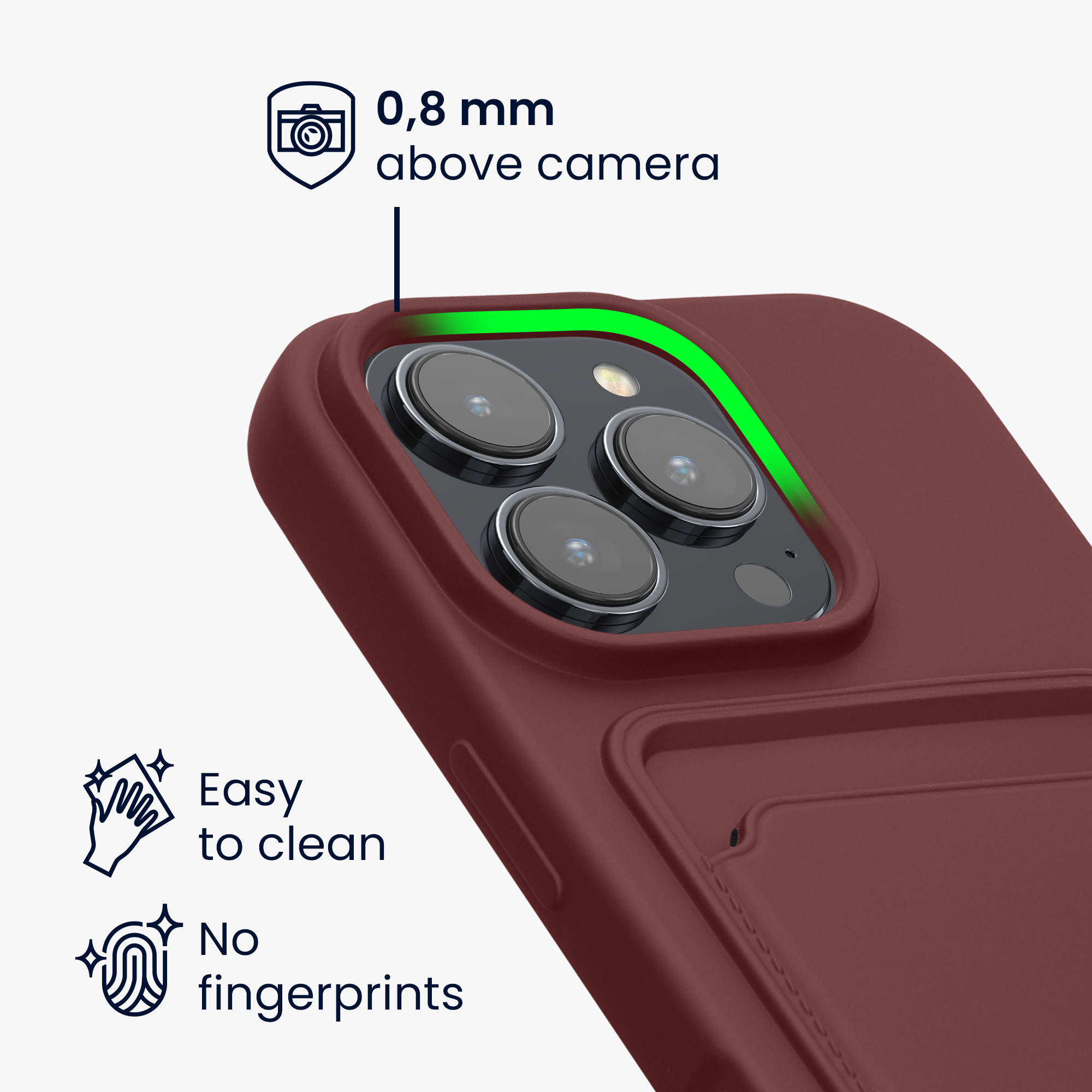 Kryt na mobil s přihrádkou na kartu Apple iPhone 16 Pro kwmobile - červená