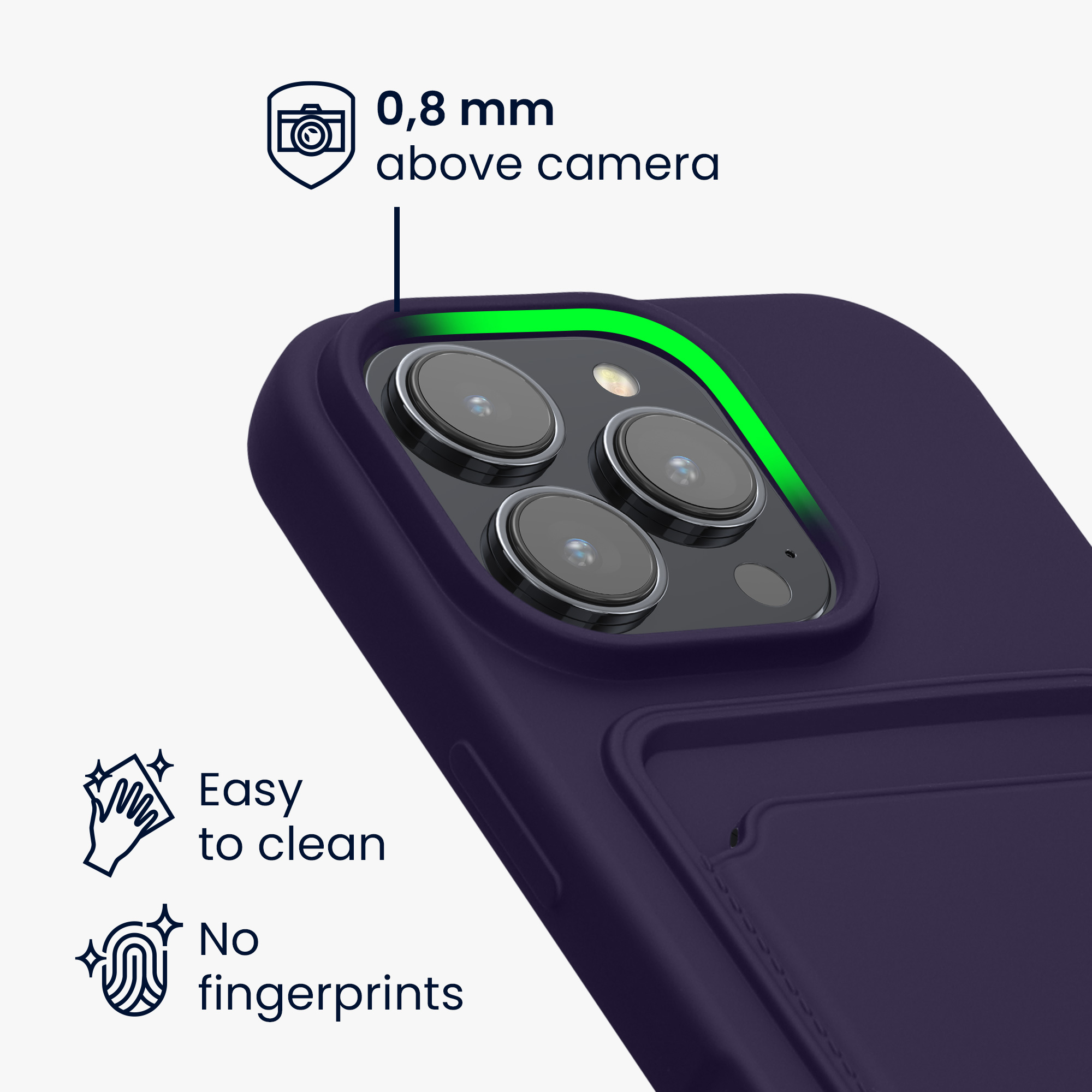 Kryt na mobil s přihrádkou na kartu Apple iPhone 16 Pro kwmobile - modrá