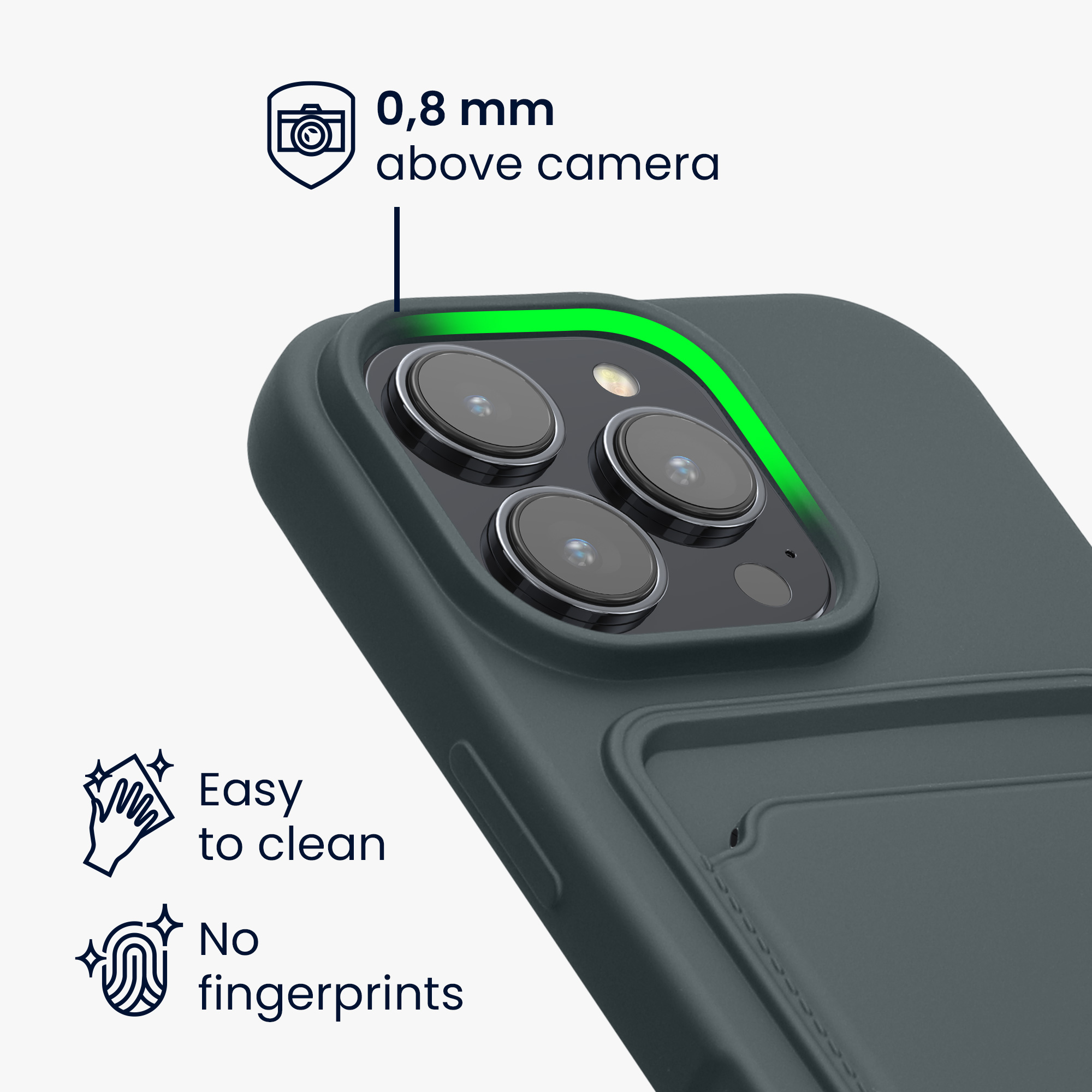 Kryt na mobil s přihrádkou na kartu Apple iPhone 16 Pro kwmobile - Dark Slate
