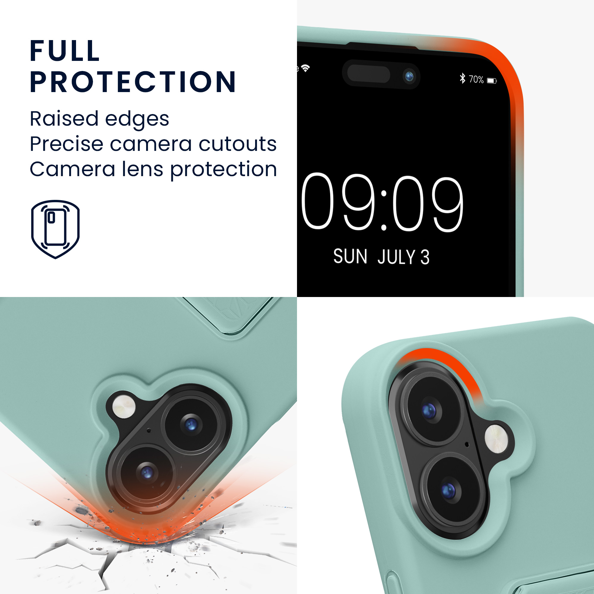 Silikonový kryt kwmobile pro iPhone 16 - mátová