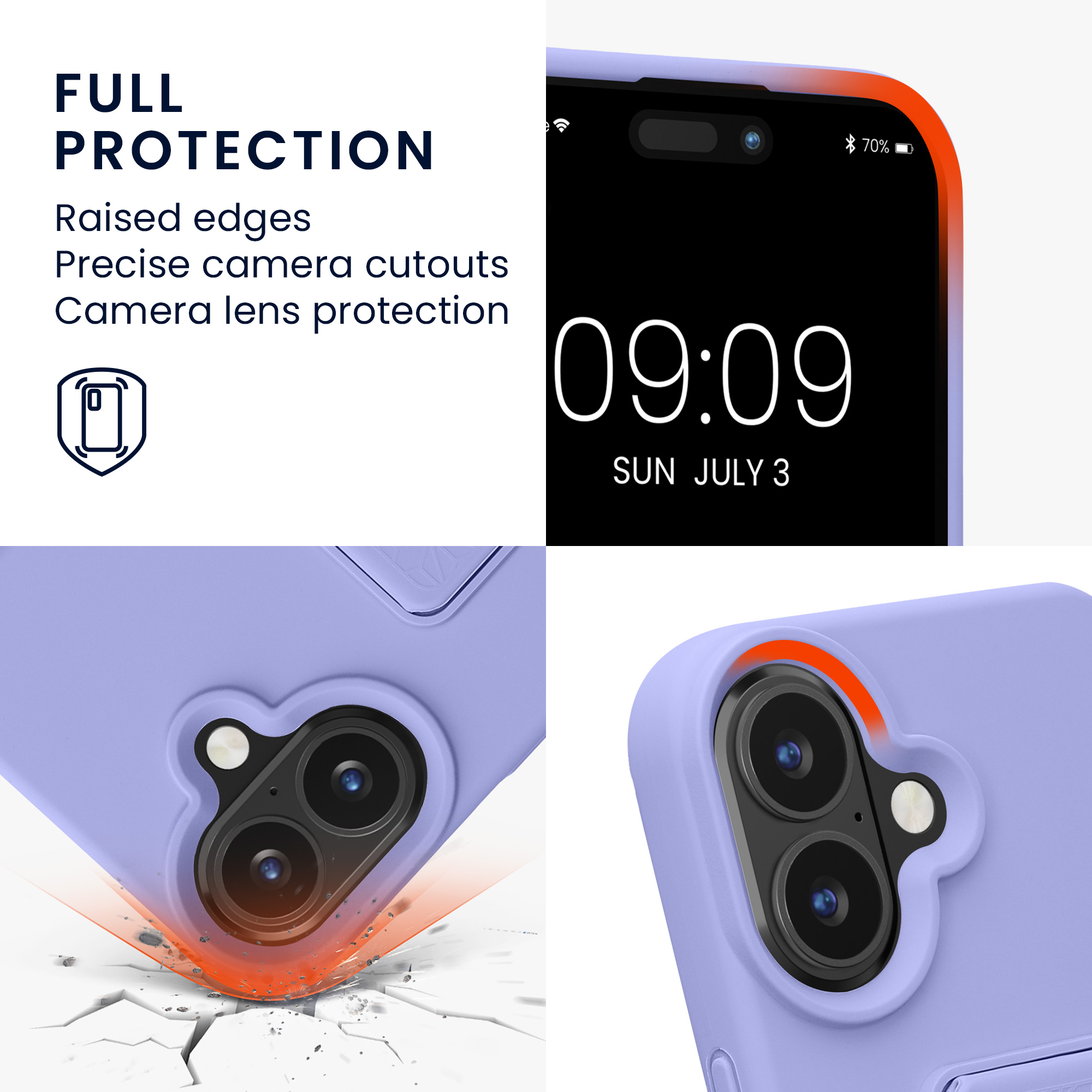 Silikonový kryt kwmobile pro iPhone 16 - levandulová
