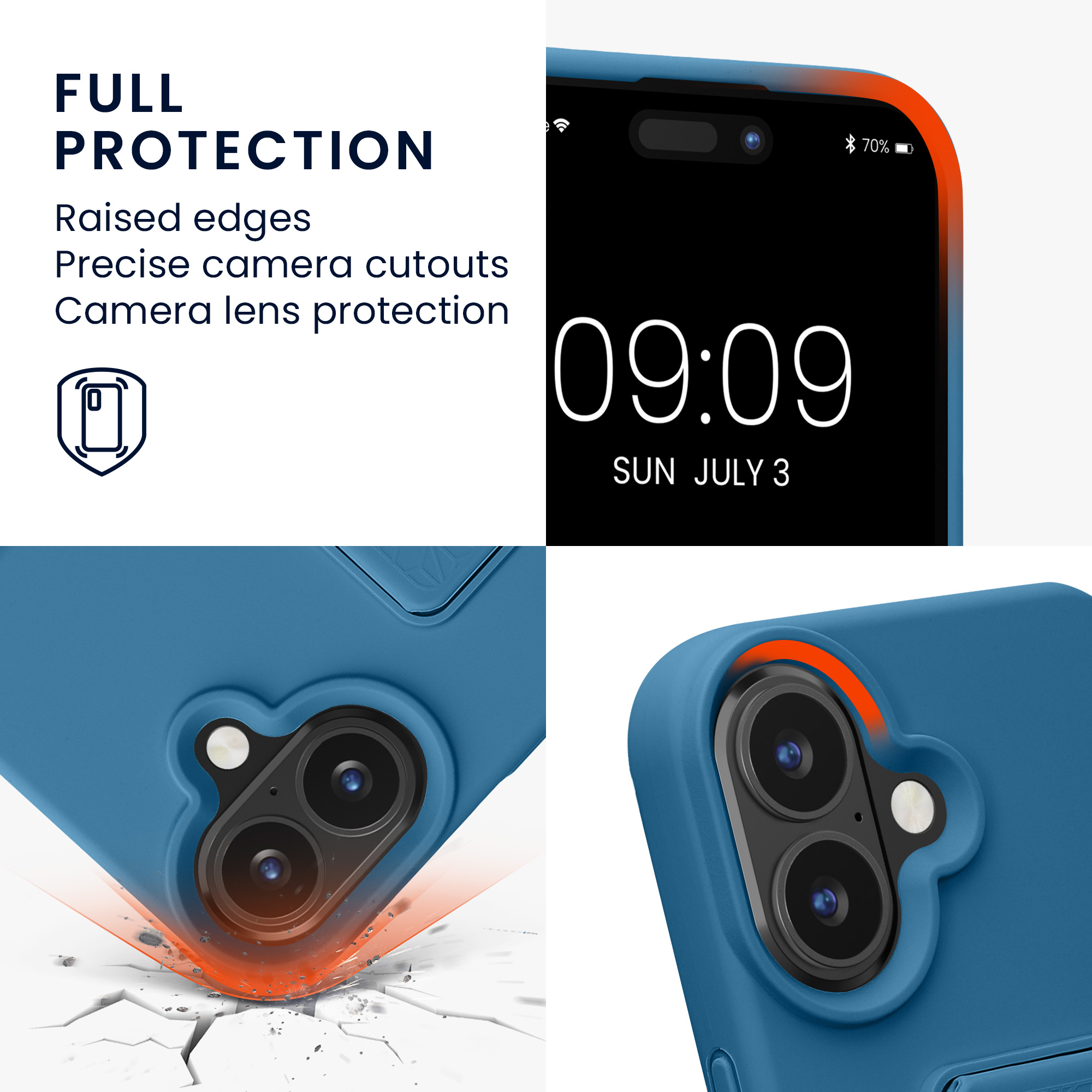Silikonový kryt kwmobile pro iPhone 16 - karibsky modrá