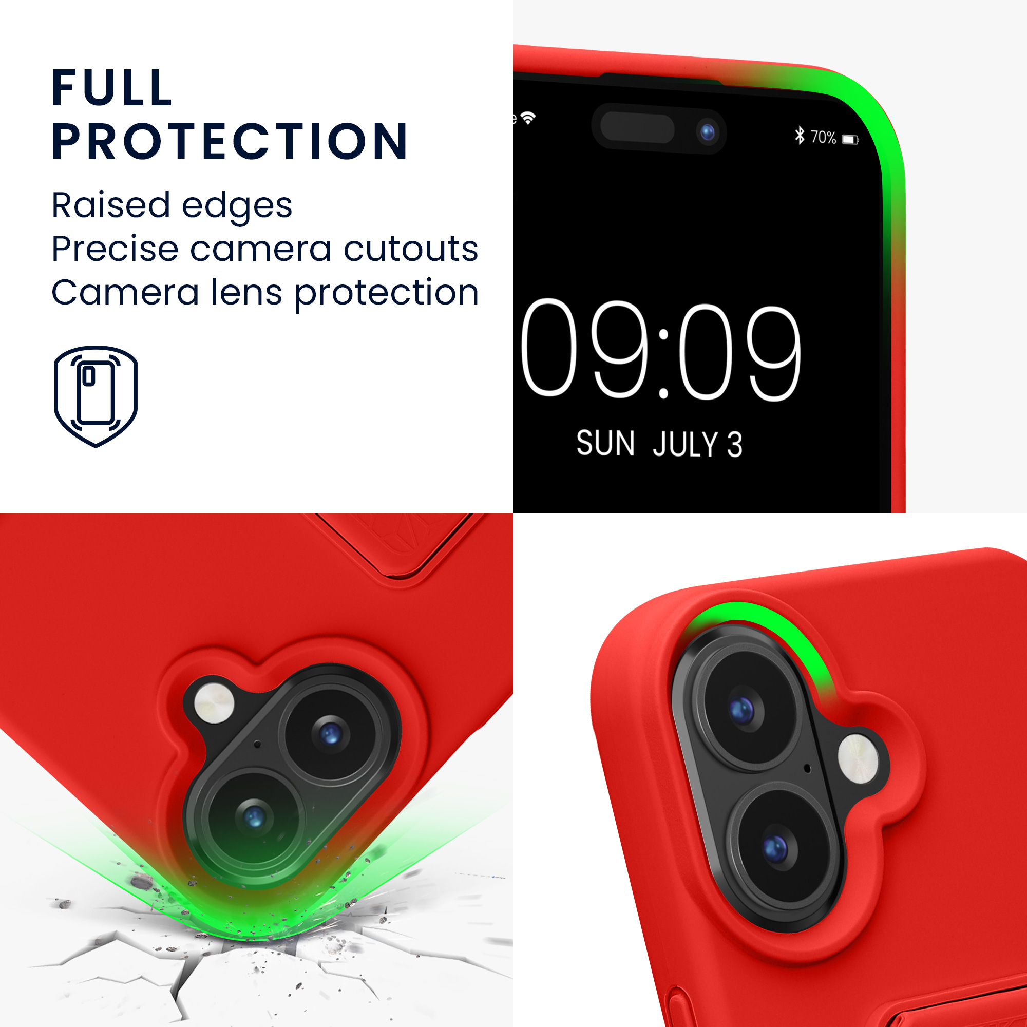 Silikonový kryt kwmobile pro iPhone 16 - červená