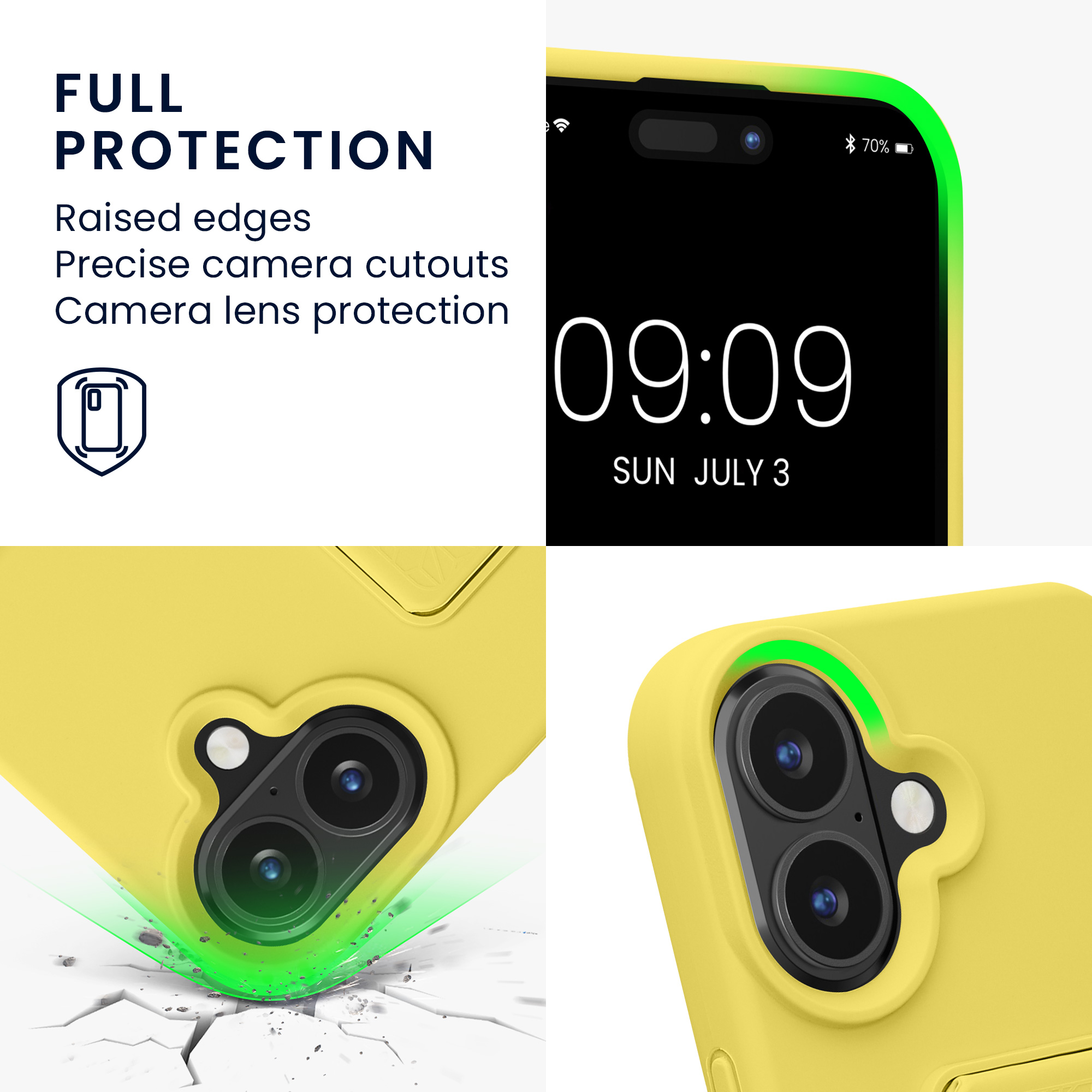 Silikonový kryt kwmobile pro iPhone 16 - zářivě žlutá