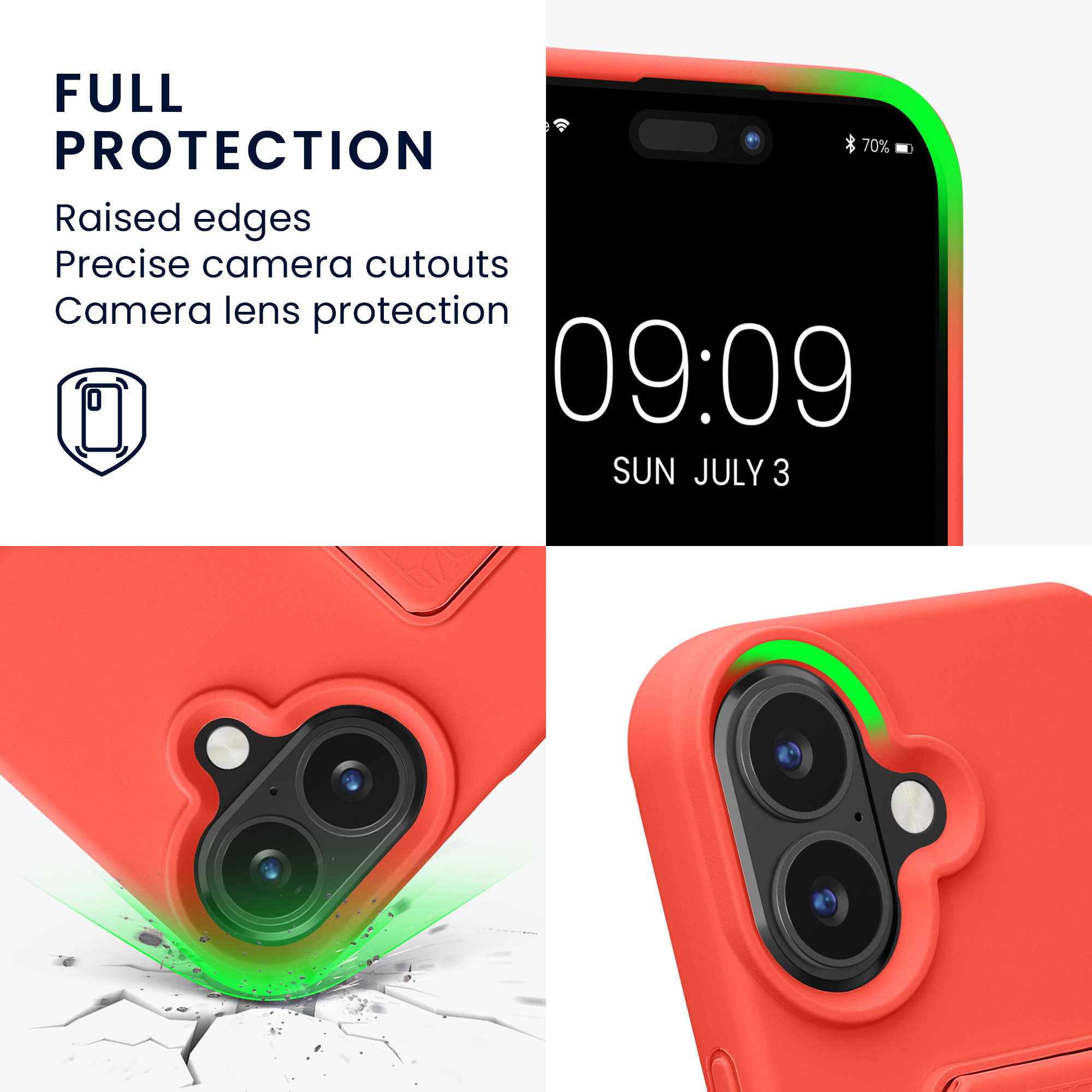 Silikonový kryt kwmobile pro iPhone 16 - korálová