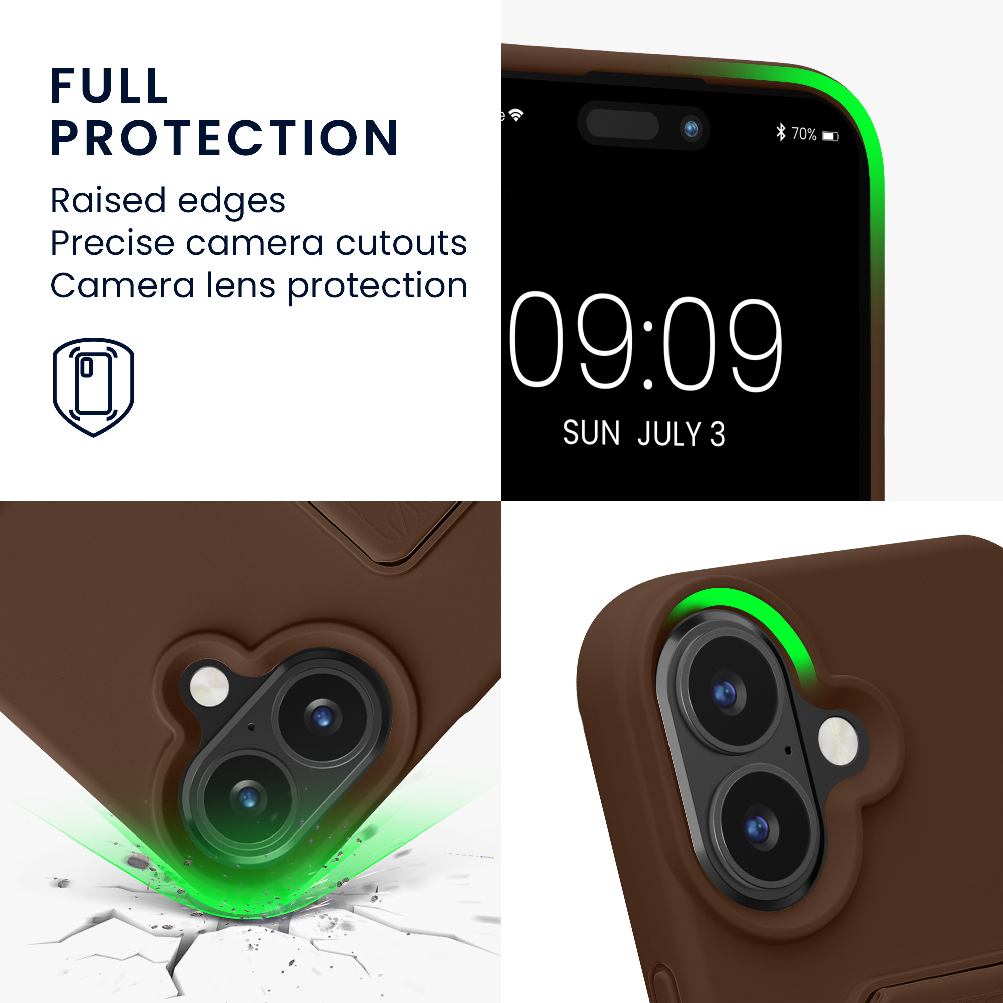 Kryt na mobil s poutkem a stojánkem Apple iPhone 16 kwmobile - hnědá Chocolate