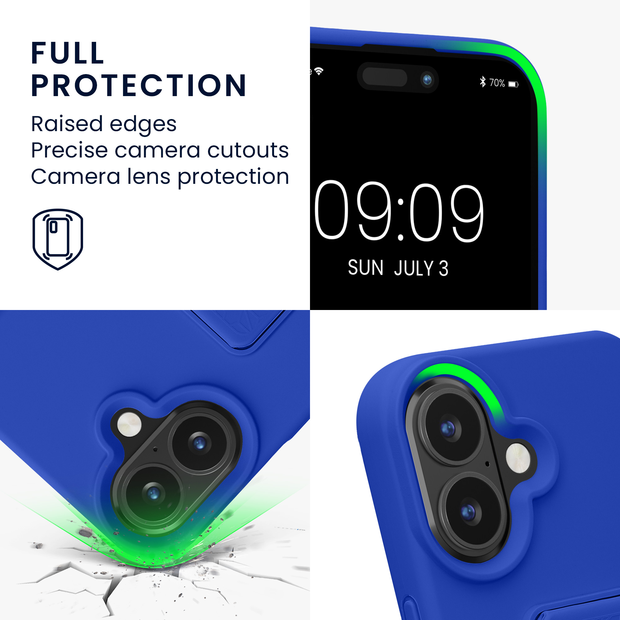 Silikonový kryt kwmobile pro iPhone 16 - baltsky modrá