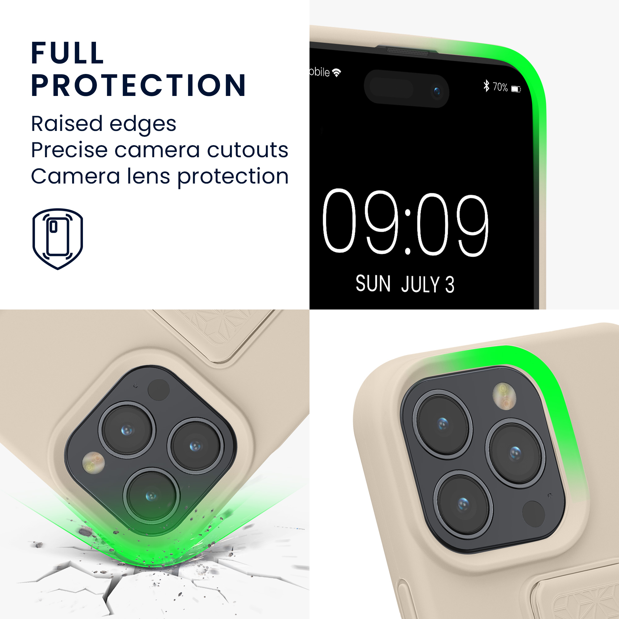 Kryt na mobil s poutkem a stojánkem Apple iPhone 16 Pro kwmobile - Cream