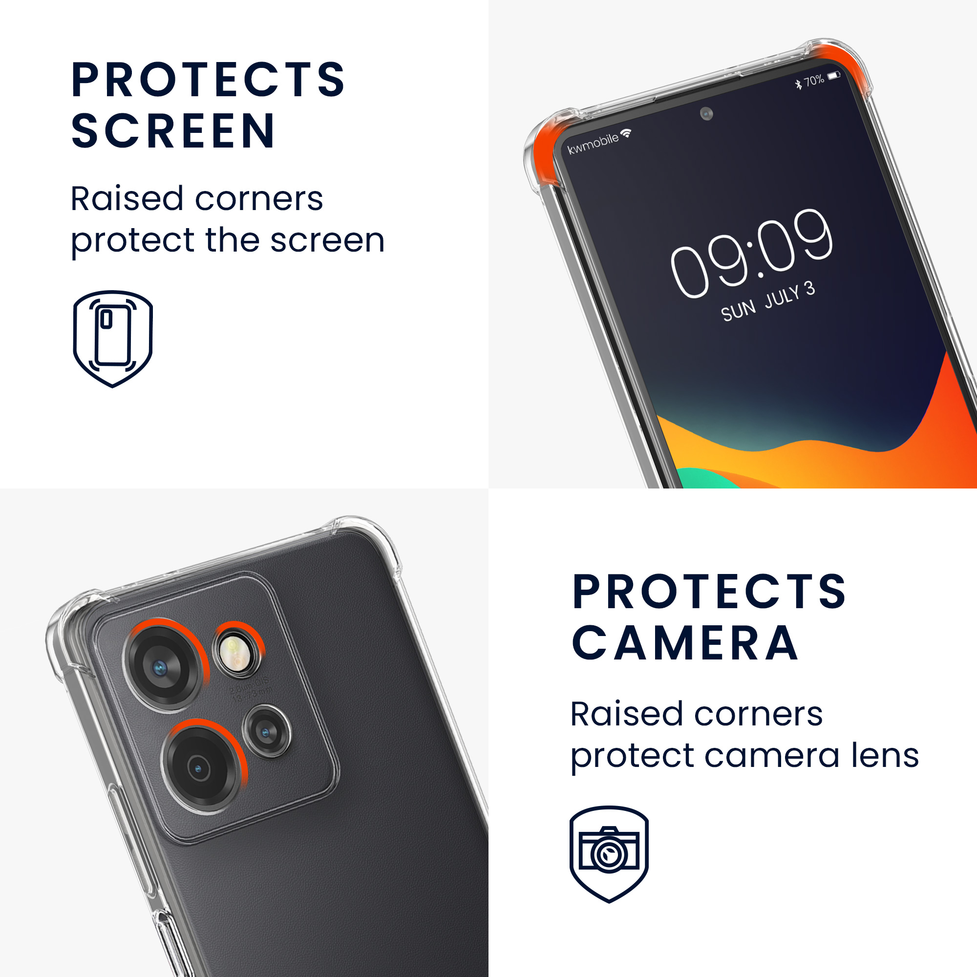 Crossbody kryt na mobil Motorola Edge 60 Neo / Edge 50 Neo / ThinkPhone 25 kwmobile se šňůrkou černá / transpar