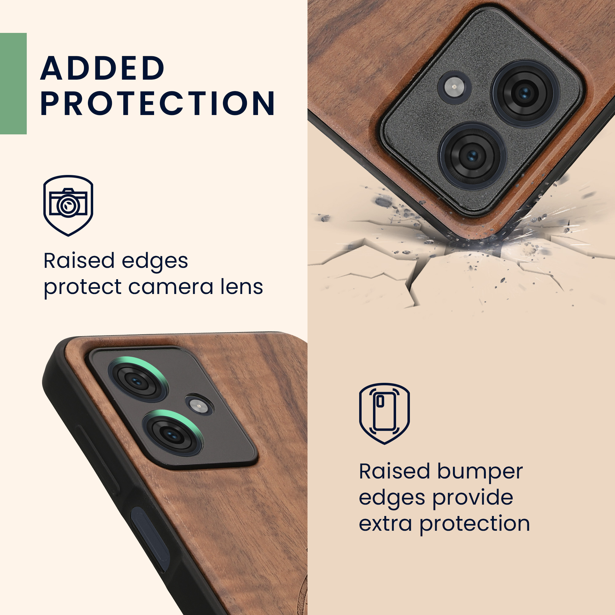 Dřevěný kryt kwmobile pro Motorola Moto G54 5G - Tmavě hnědá