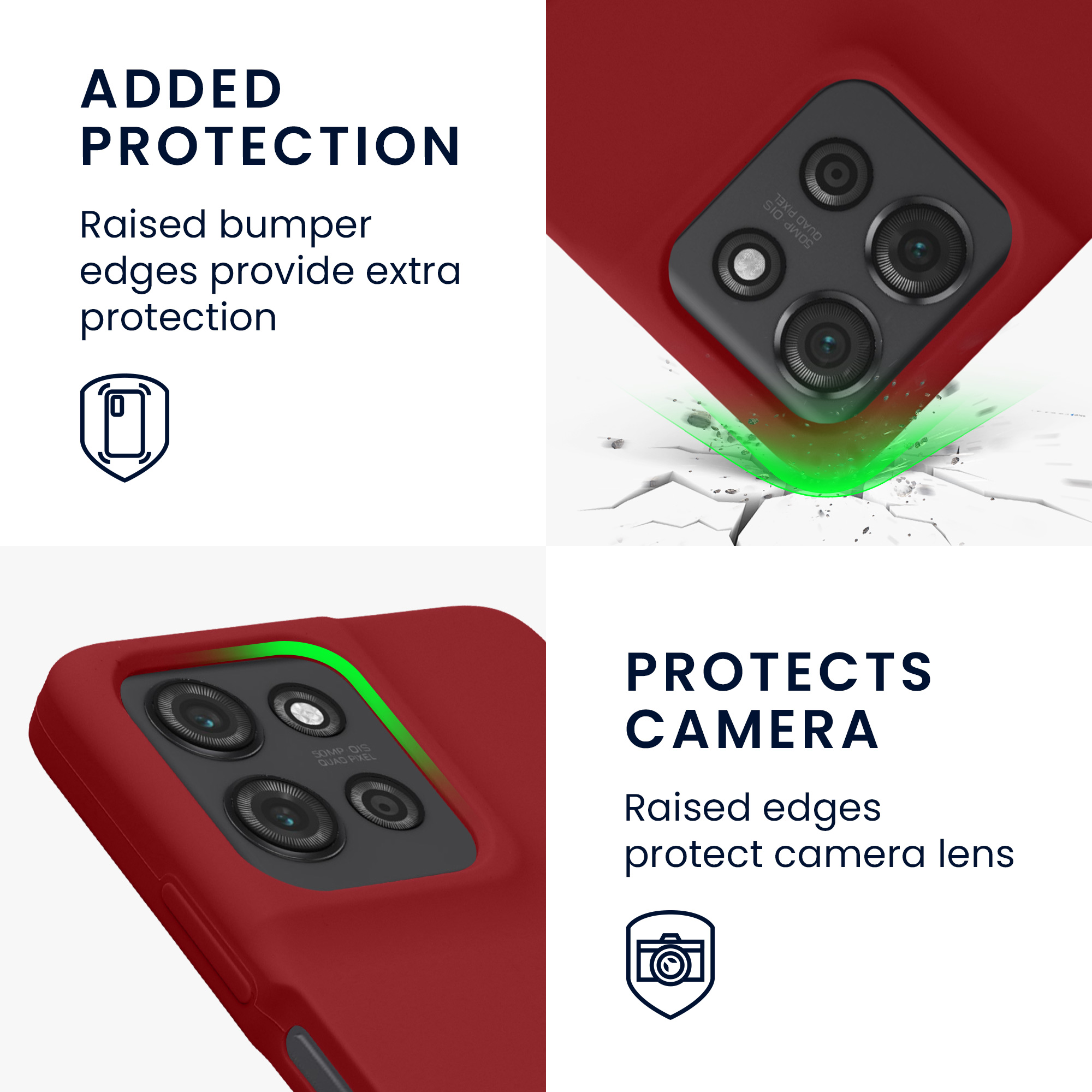 Kwmobile Silikonový kryt Motorola Moto G75 5G rebarborově červená