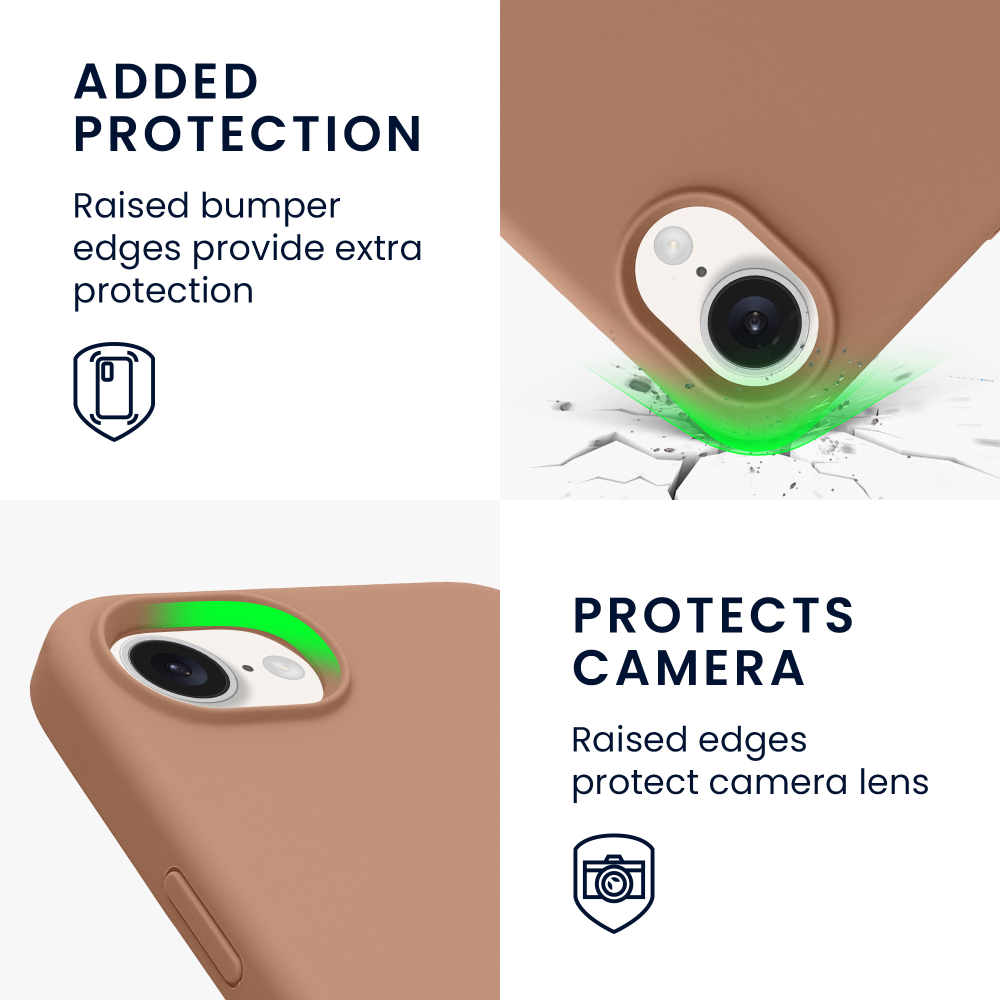 Silikonový kryt Kwmobile pro iPhone 17e / 16e - wireless charging cappuccino