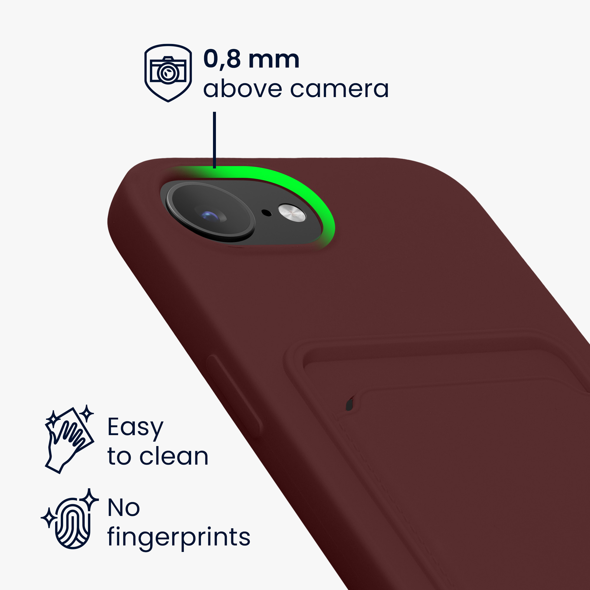 Kryt s držákem karty Kwmobile pro iPhone 17e / 16e - tawny red