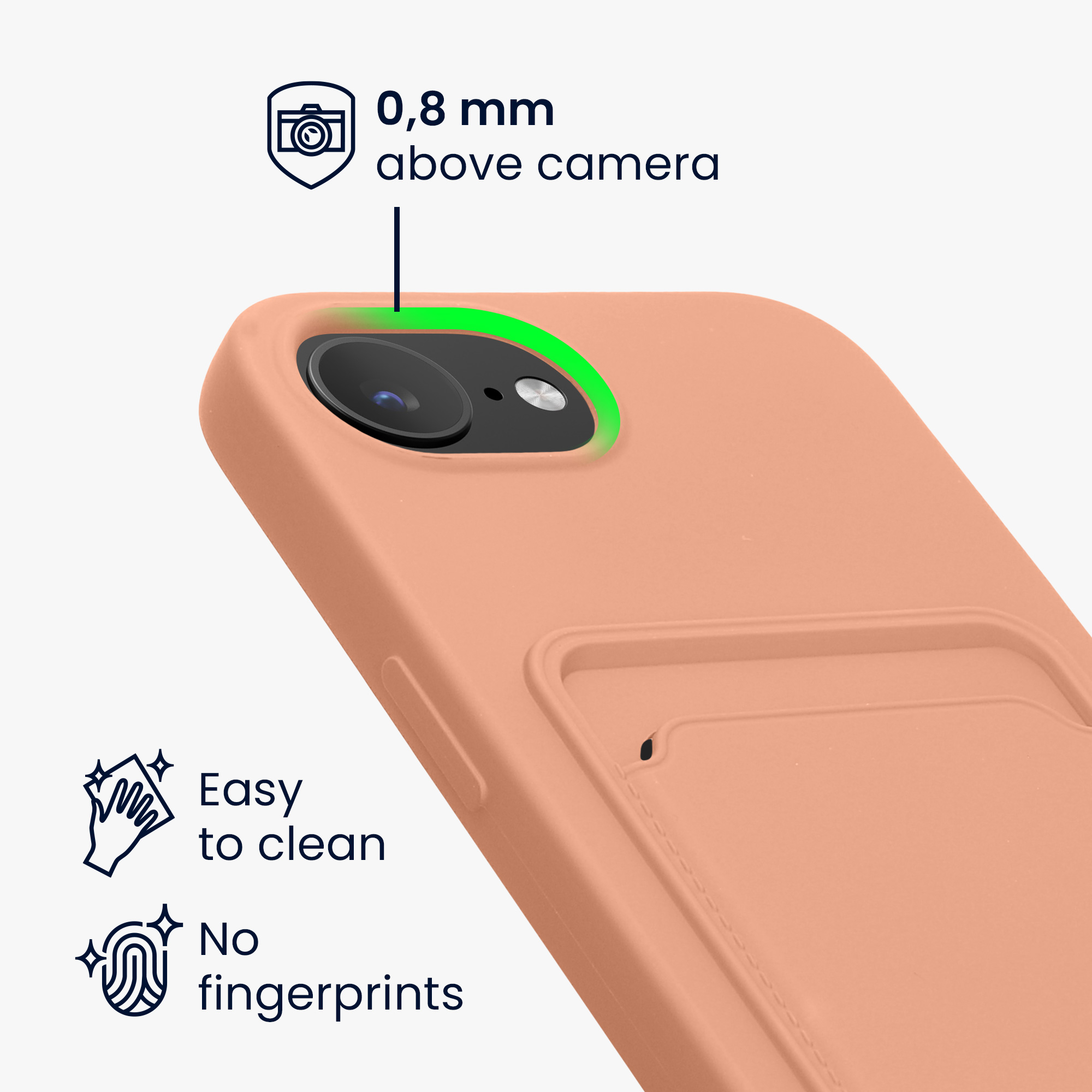 Kryt s držákem karty Kwmobile pro iPhone 17e / 16e - grapefruitově růžová