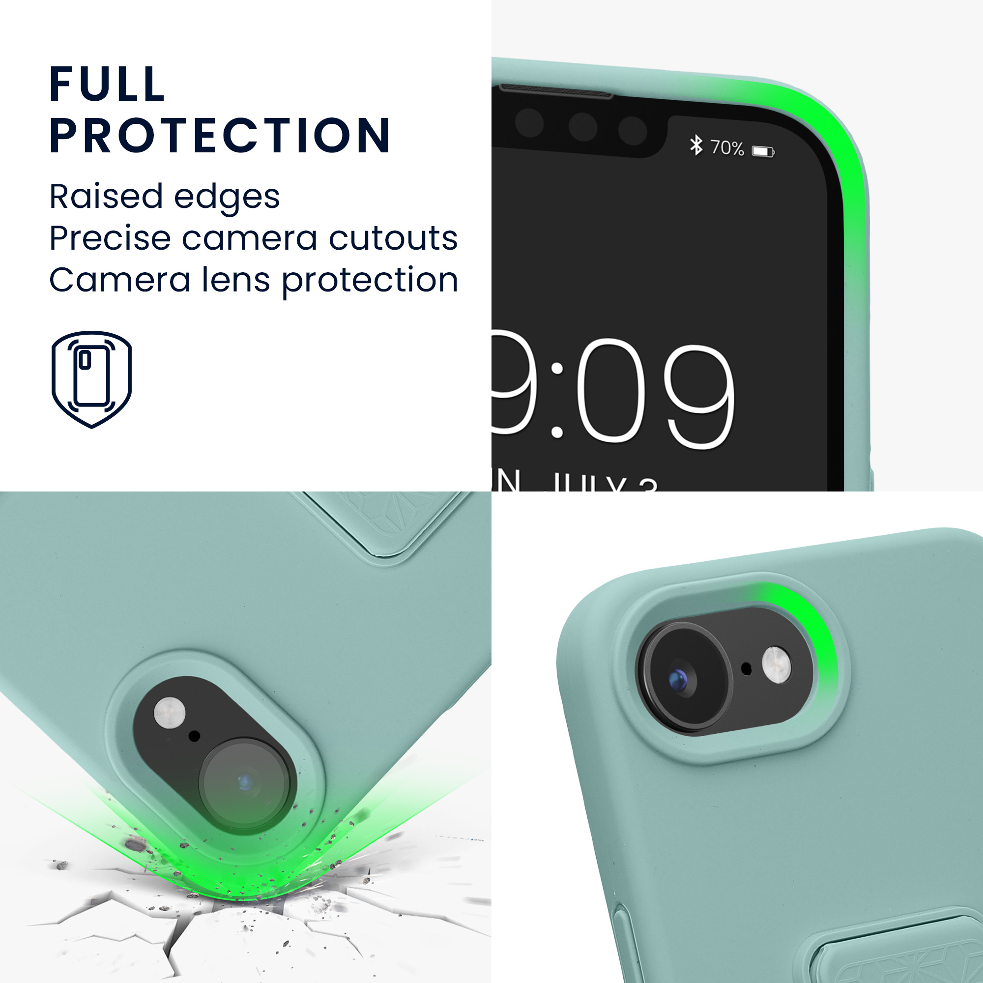 Silikonový kryt Kwmobile pro iPhone 17e / 16e - mátová