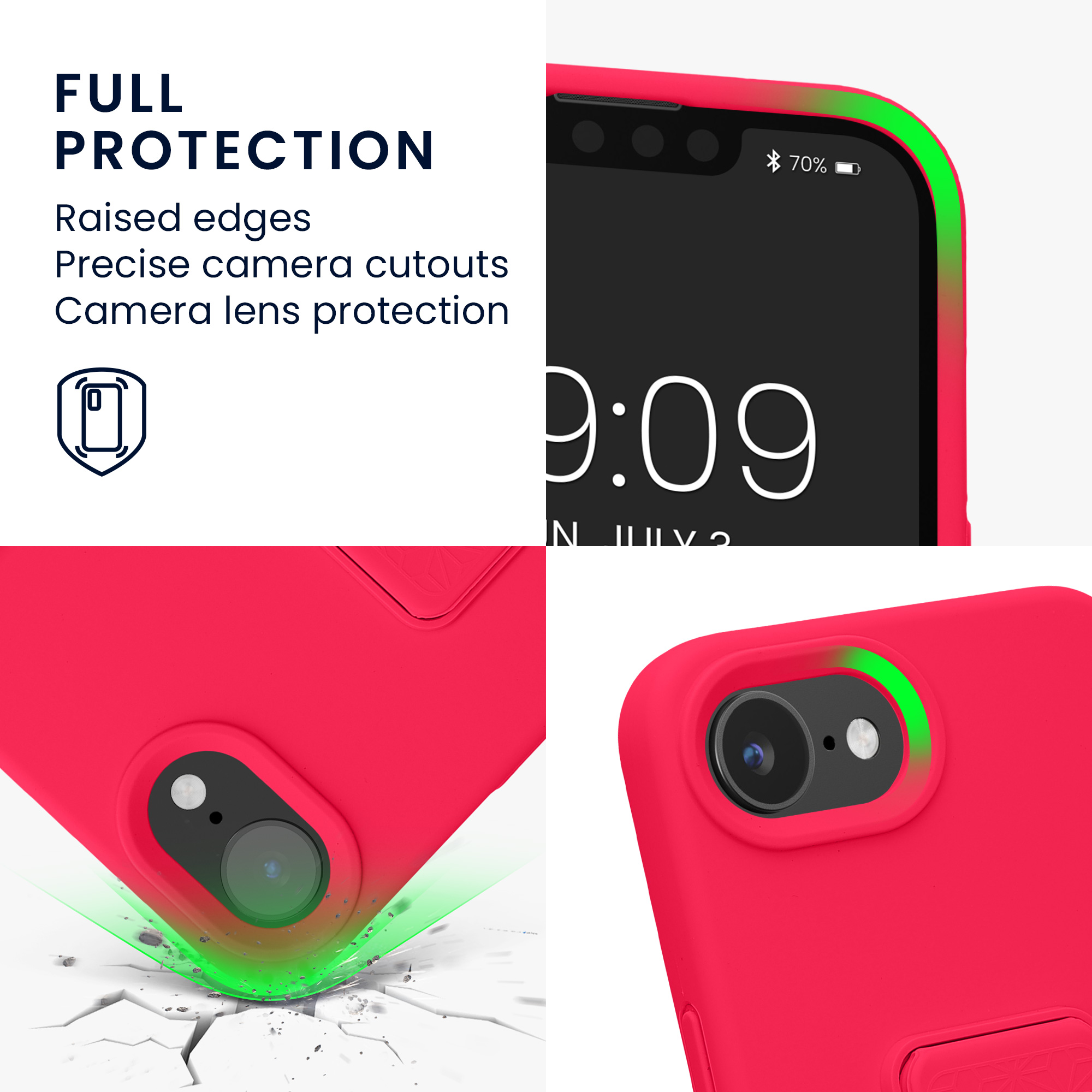 Silikonový kryt Kwmobile pro iPhone 17e / 16e - neonově růžová