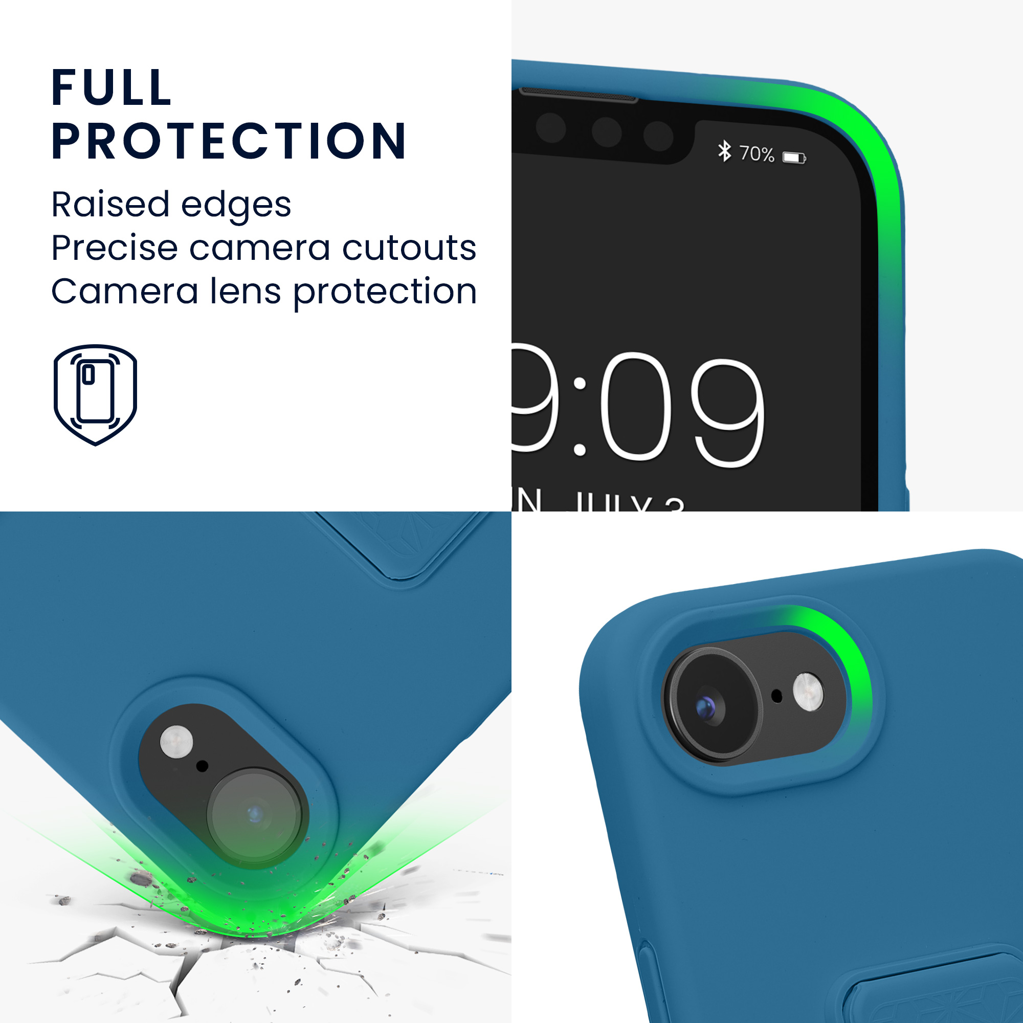 Silikonový kryt Kwmobile pro iPhone 17e / 16e - karibsky modrá
