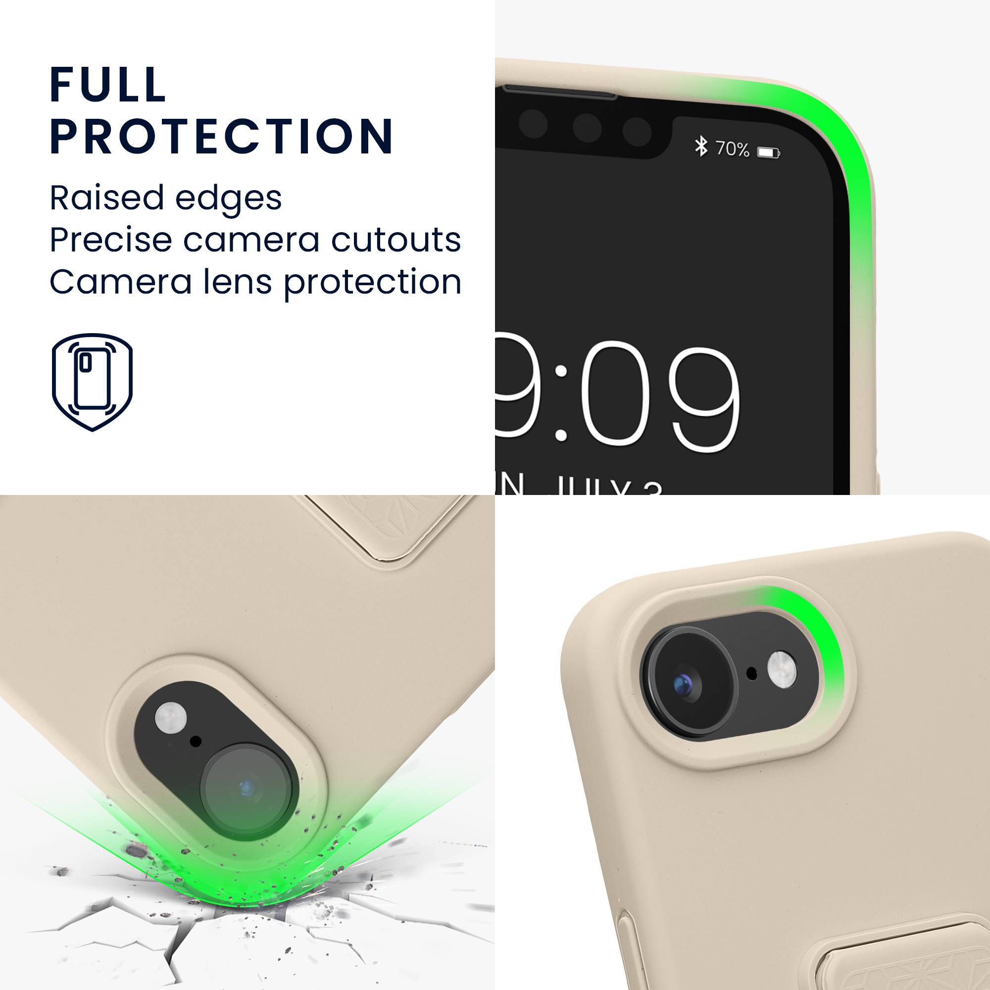 Silikonový kryt kwmobile pro Apple iPhone 17e / iPhone 16e - béžová