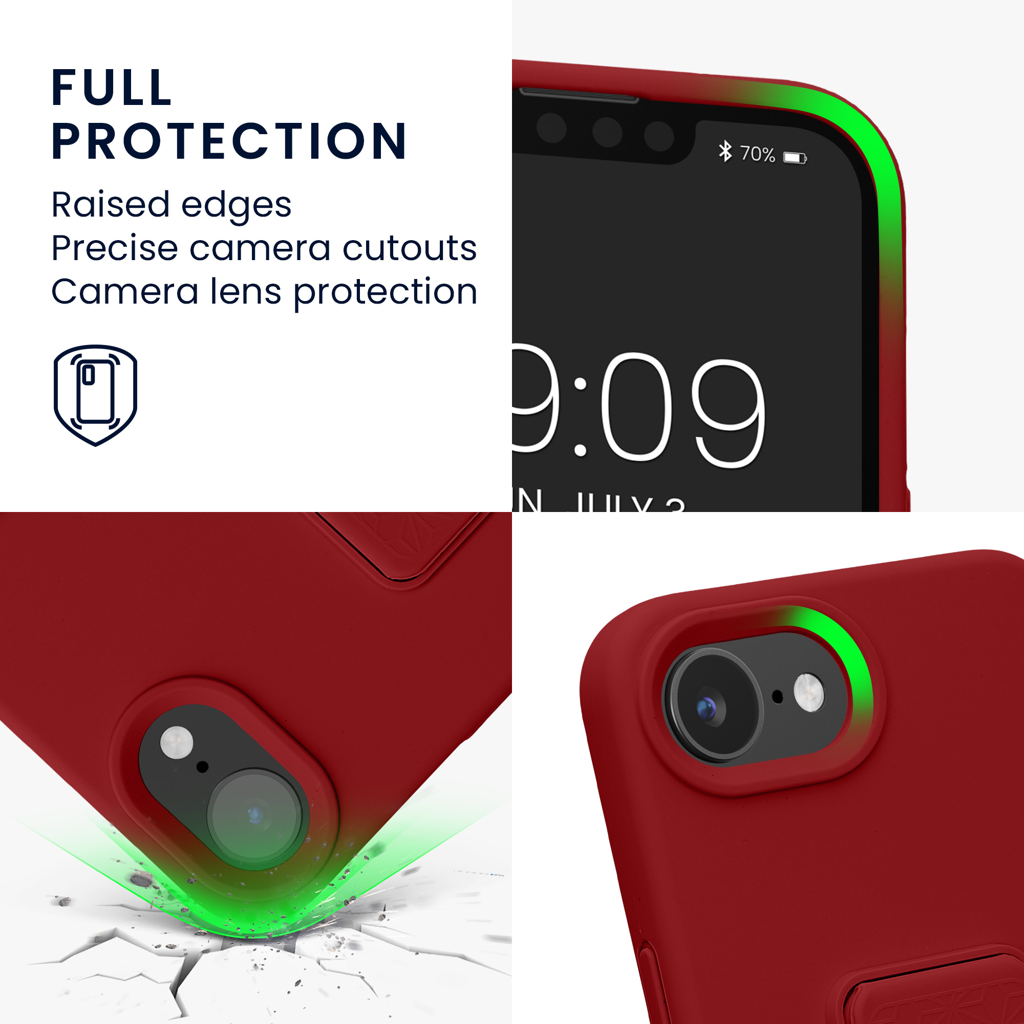 Silikonový kryt Kwmobile pro iPhone 17e / 16e - rebarborově červená