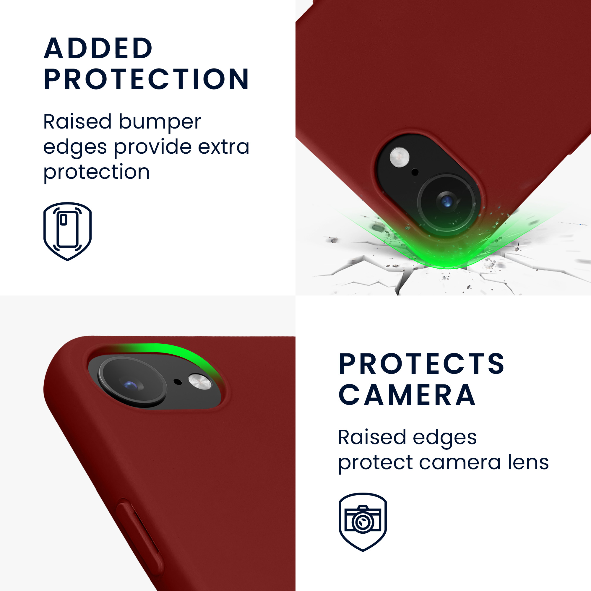 Pouzdro pro Apple iPhone 17e / iPhone 16e kwmobile tenké ochranné silikonové - rebarborová červená