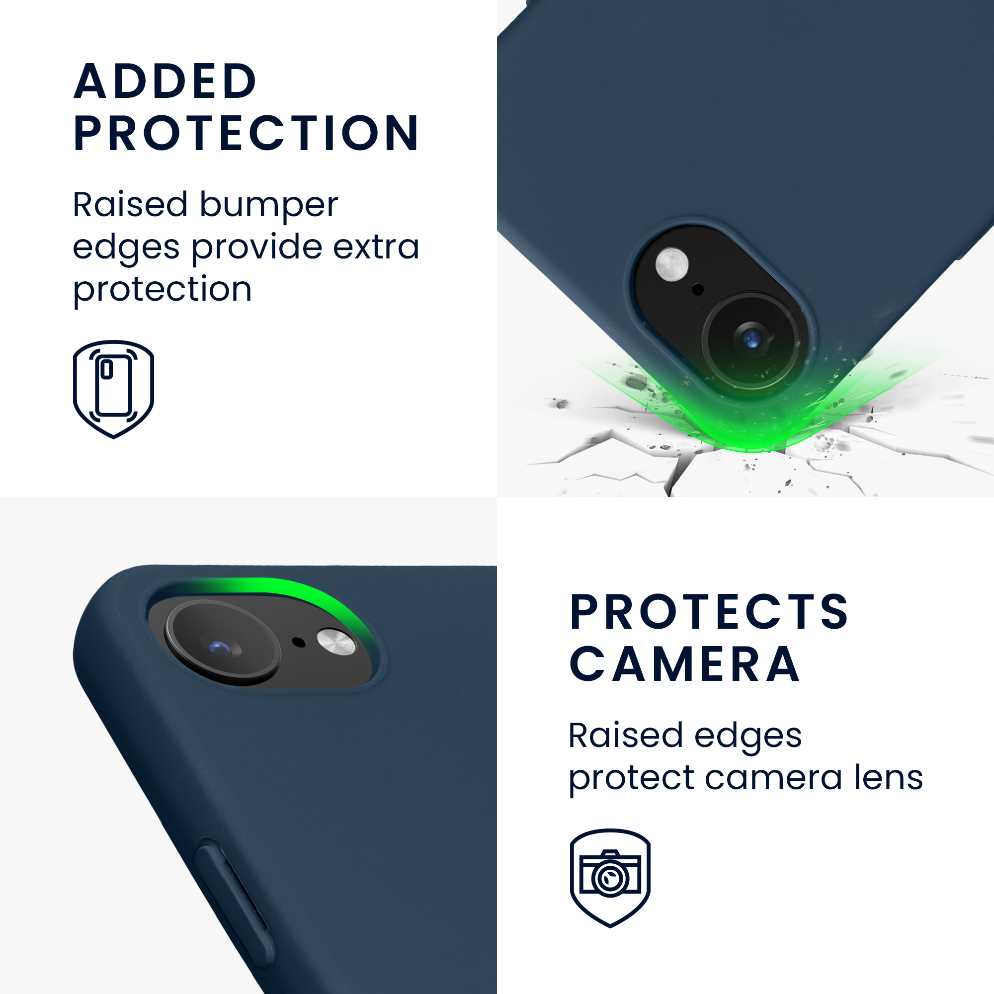 Pouzdro pro Apple iPhone 17e / iPhone 16e kwmobile tenké ochranné silikonové - námořnická modrá