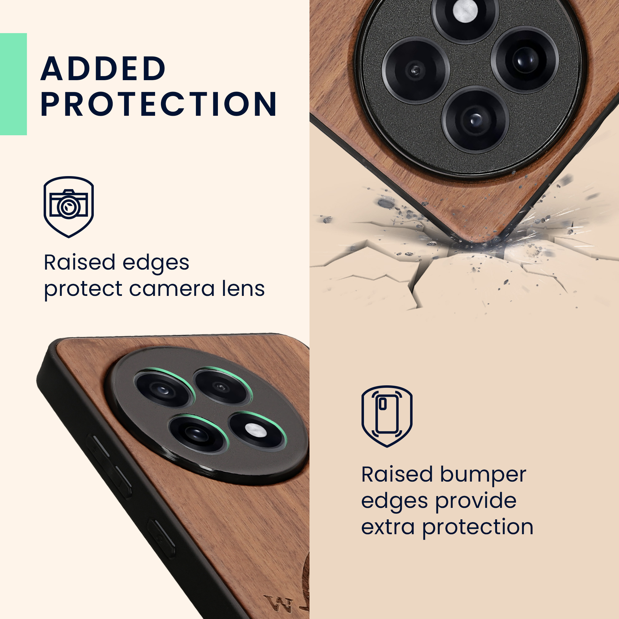 Kryt na mobil OnePlus 13R kwmobile Wood Case tmavě hnědá