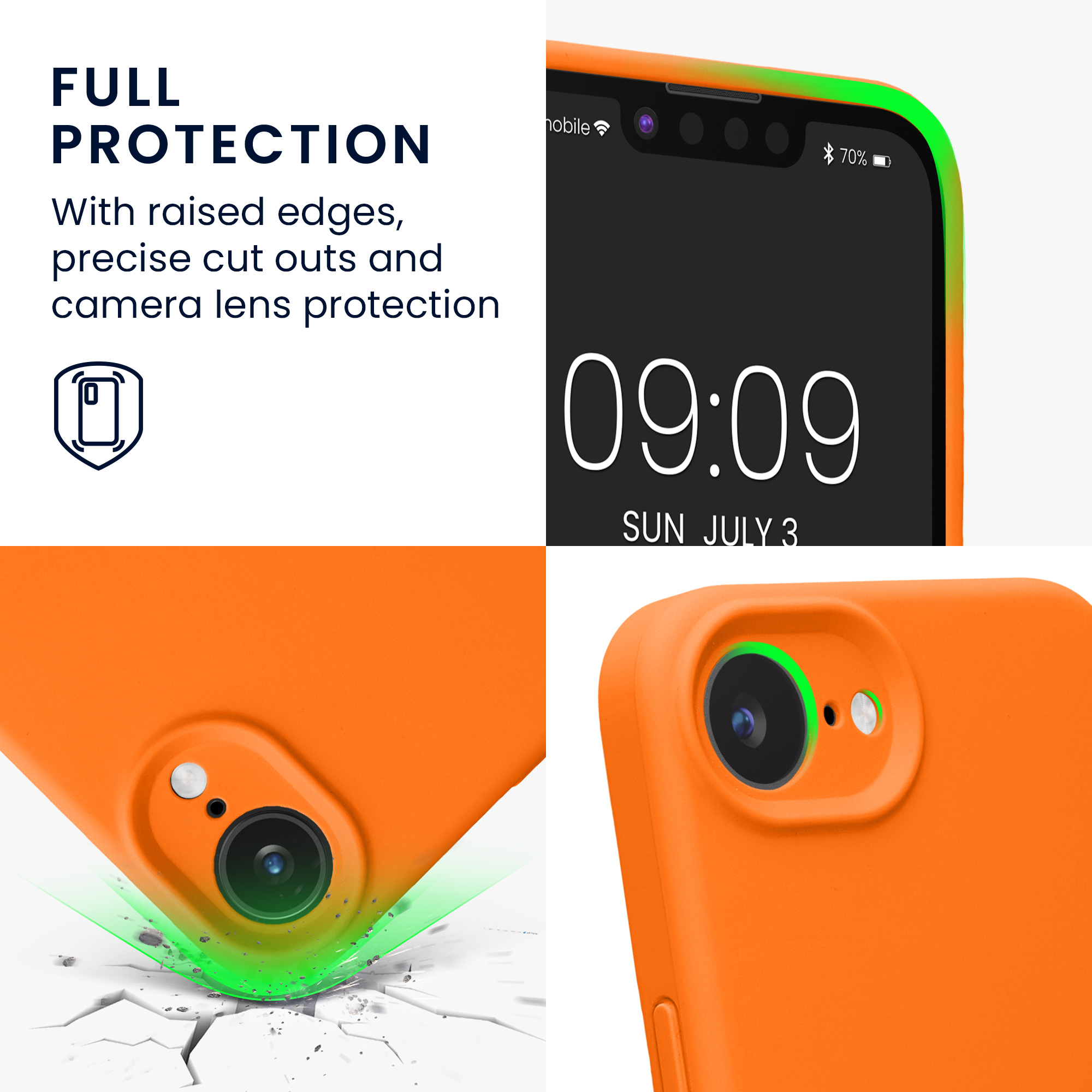 Silikonový kryt kwmobile pro Apple iPhone 17e / iPhone 16e - oranžová