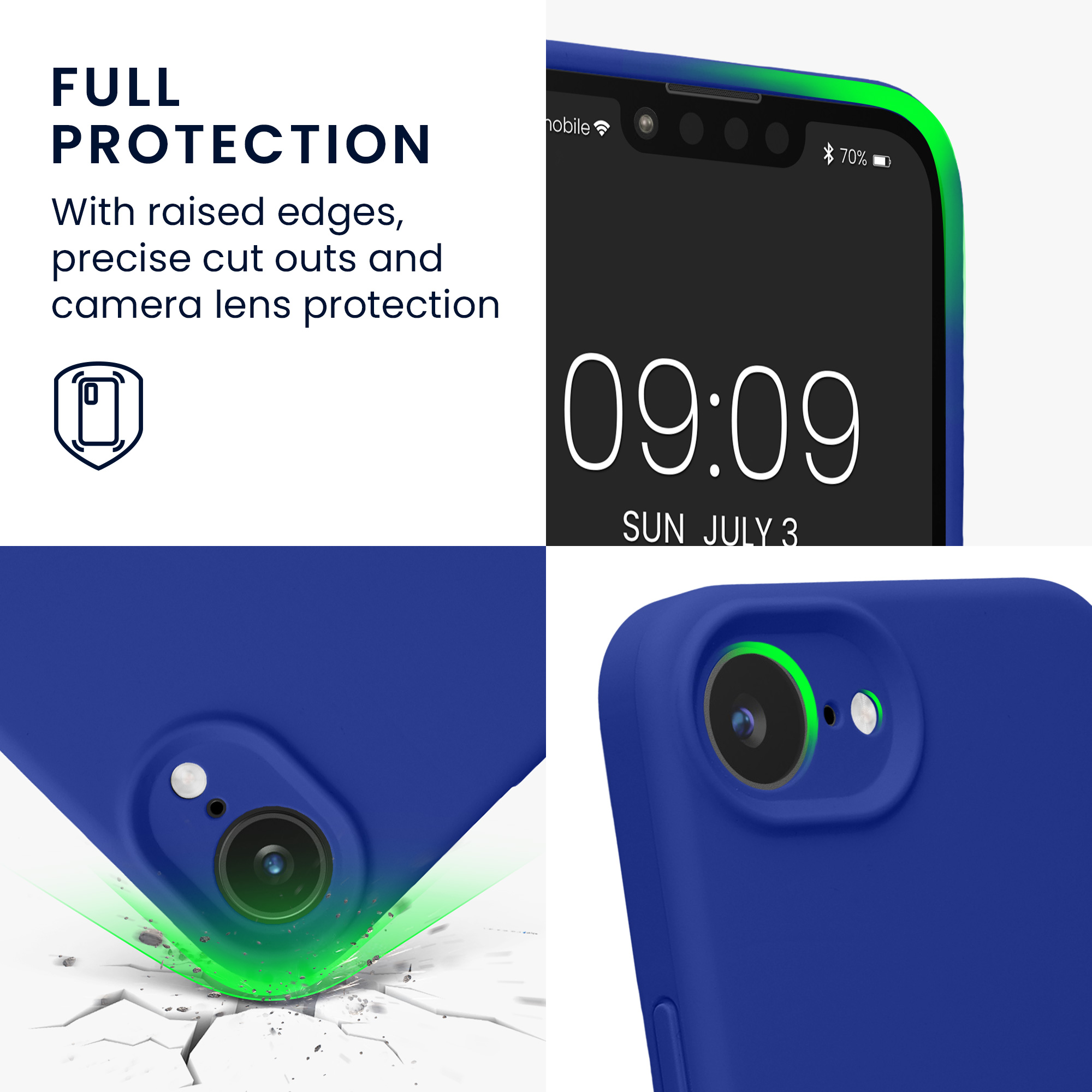 Silikonový kryt kwmobile pro Apple iPhone 17e / iPhone 16e - modrá