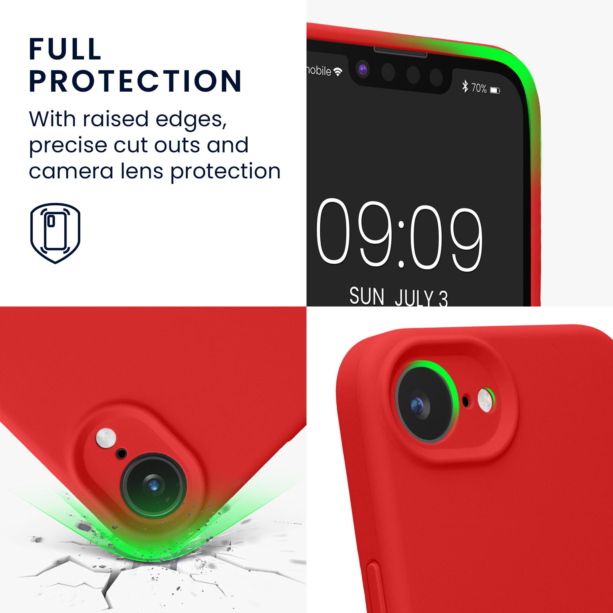 Silikonový kryt Kwmobile pro iPhone 17e / 16e - klasicky červená