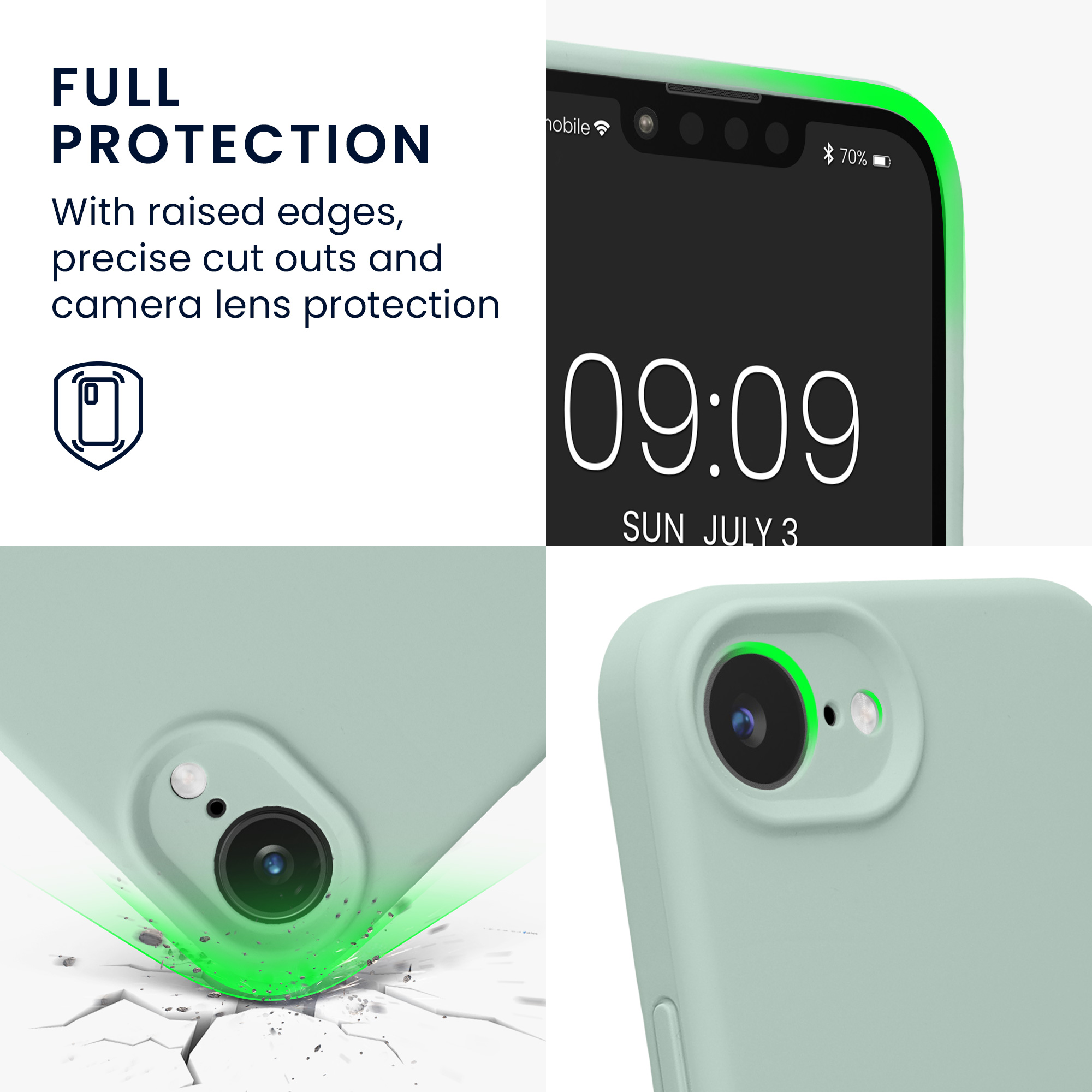 Silikonový kryt Kwmobile pro iPhone 17e / 16e - mátová