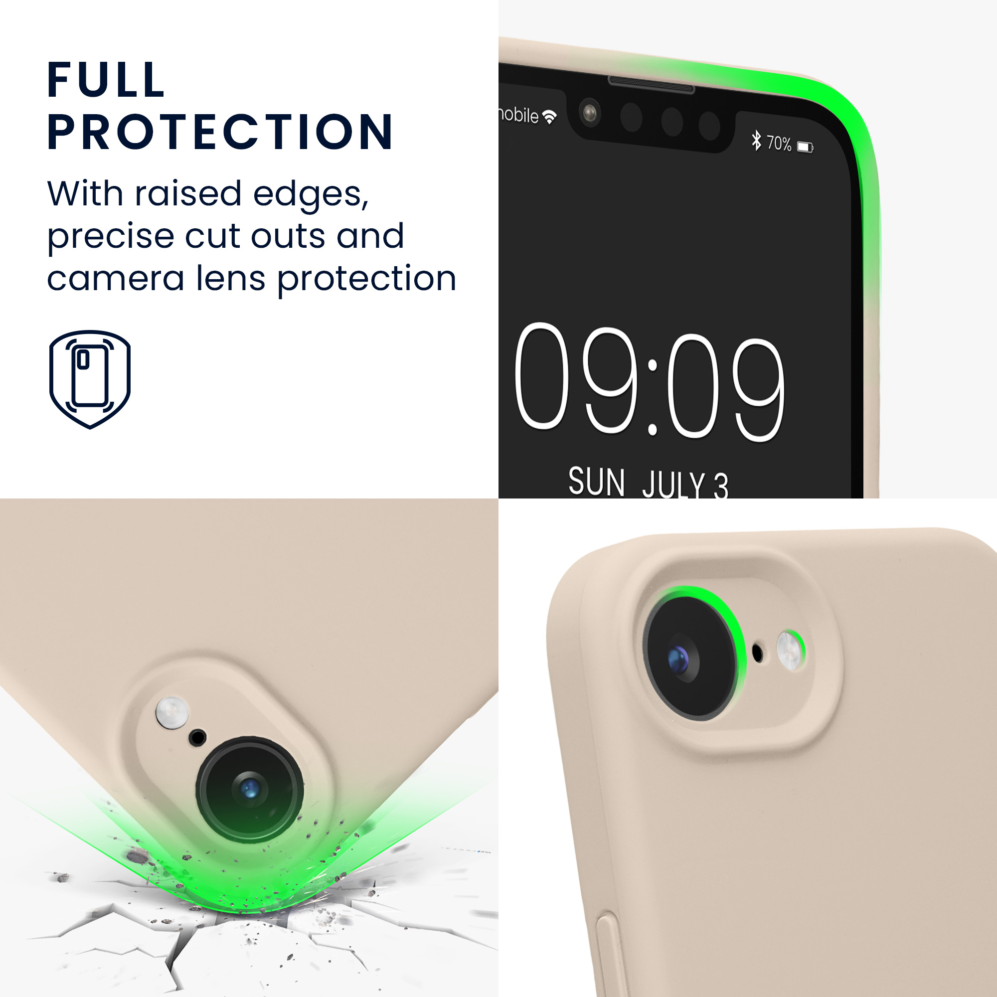 Silikonový kryt kwmobile pro Apple iPhone 17e / iPhone 16e - béžová