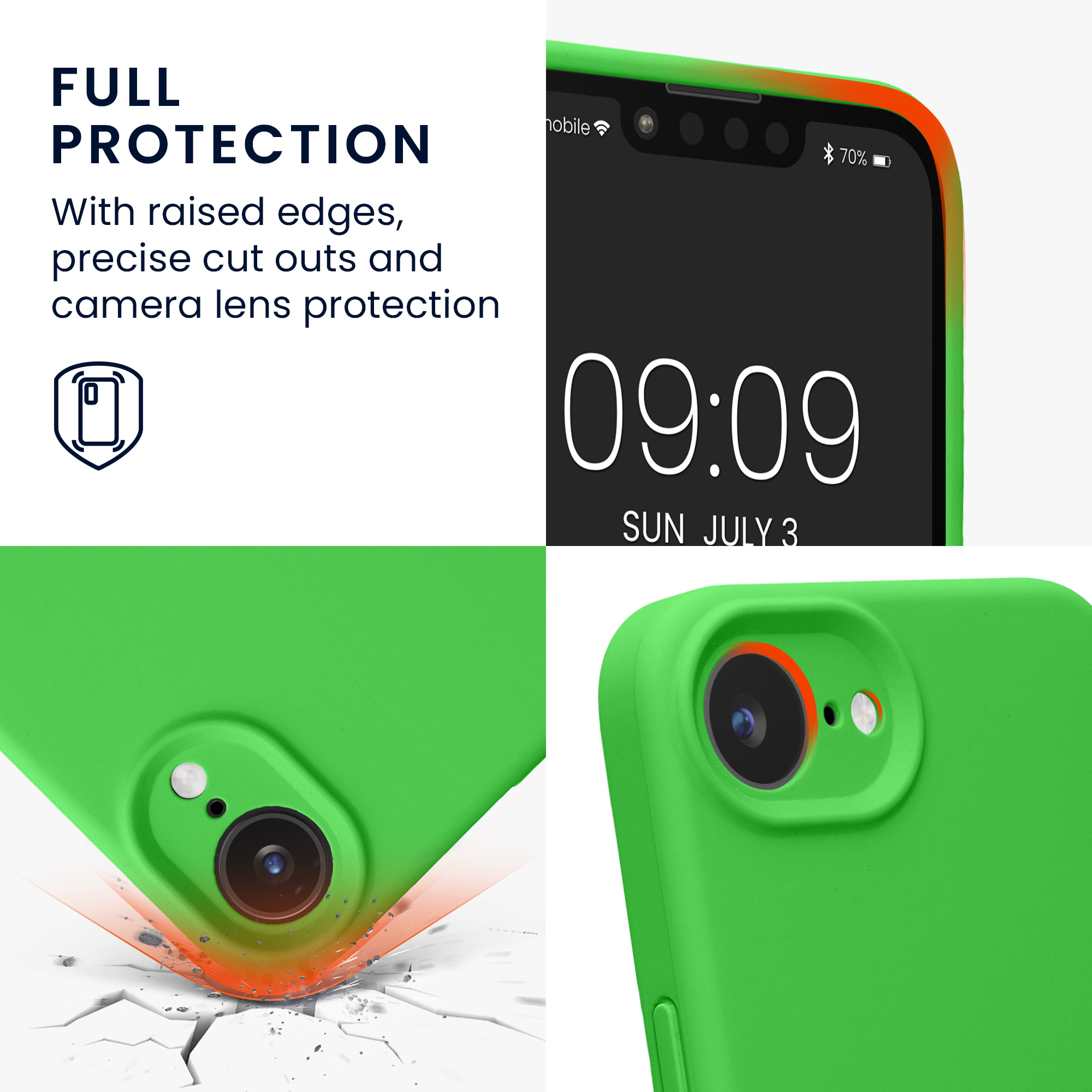 Pouzdro pro Apple iPhone 17e / iPhone 16e kwmobile tenké silikonové - limetkově zelená
