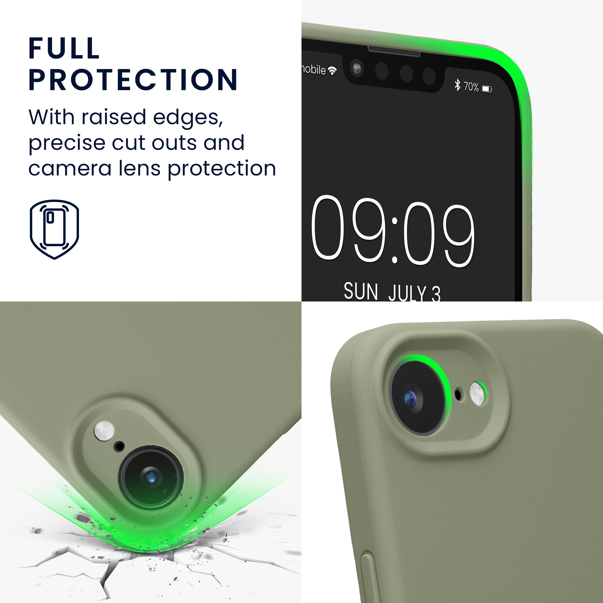 Pouzdro pro Apple iPhone 17e / iPhone 16e kwmobile tenké silikonové - šedozelená