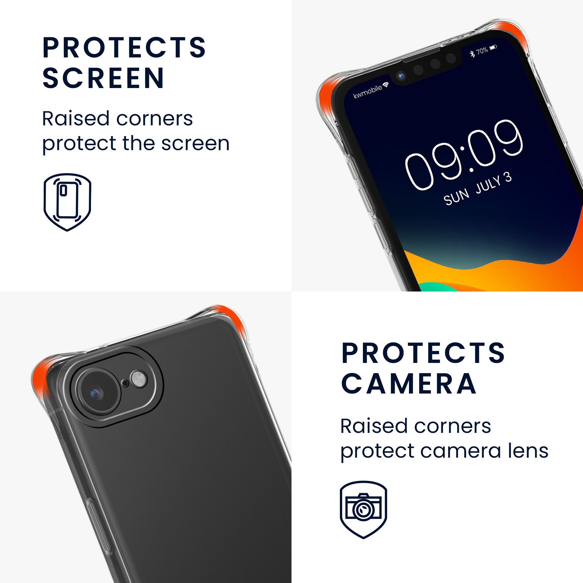 Crossbody kryt Kwmobile pro iPhone 17e / 16e - černá / transparentní
