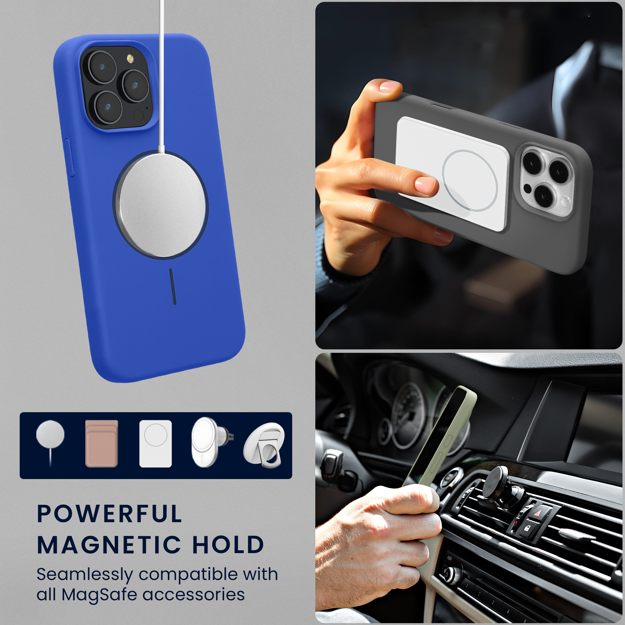 Magnetický kryt kwmobile pro iPhone 15 Pro Max - baltsky modrá