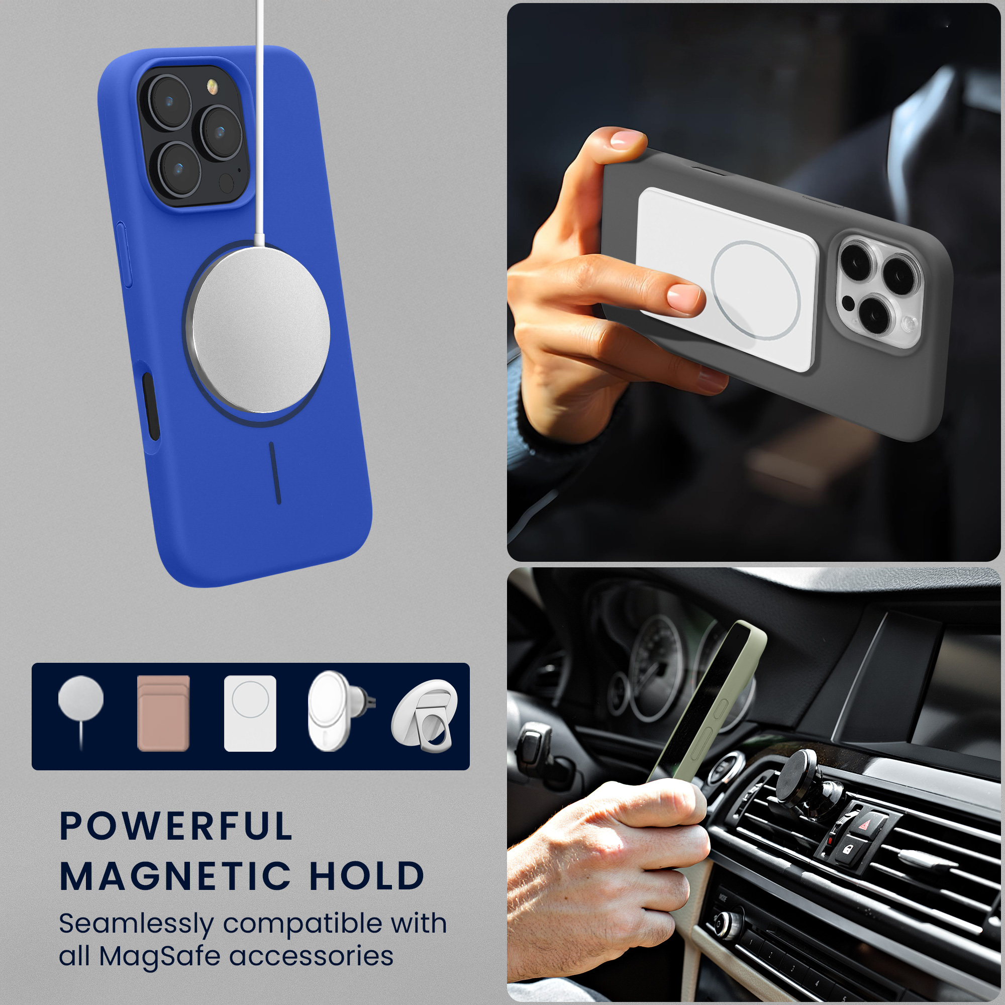 Magnetický kryt na mobil MagSafe Apple iPhone 16 Pro kwmobile - modrá