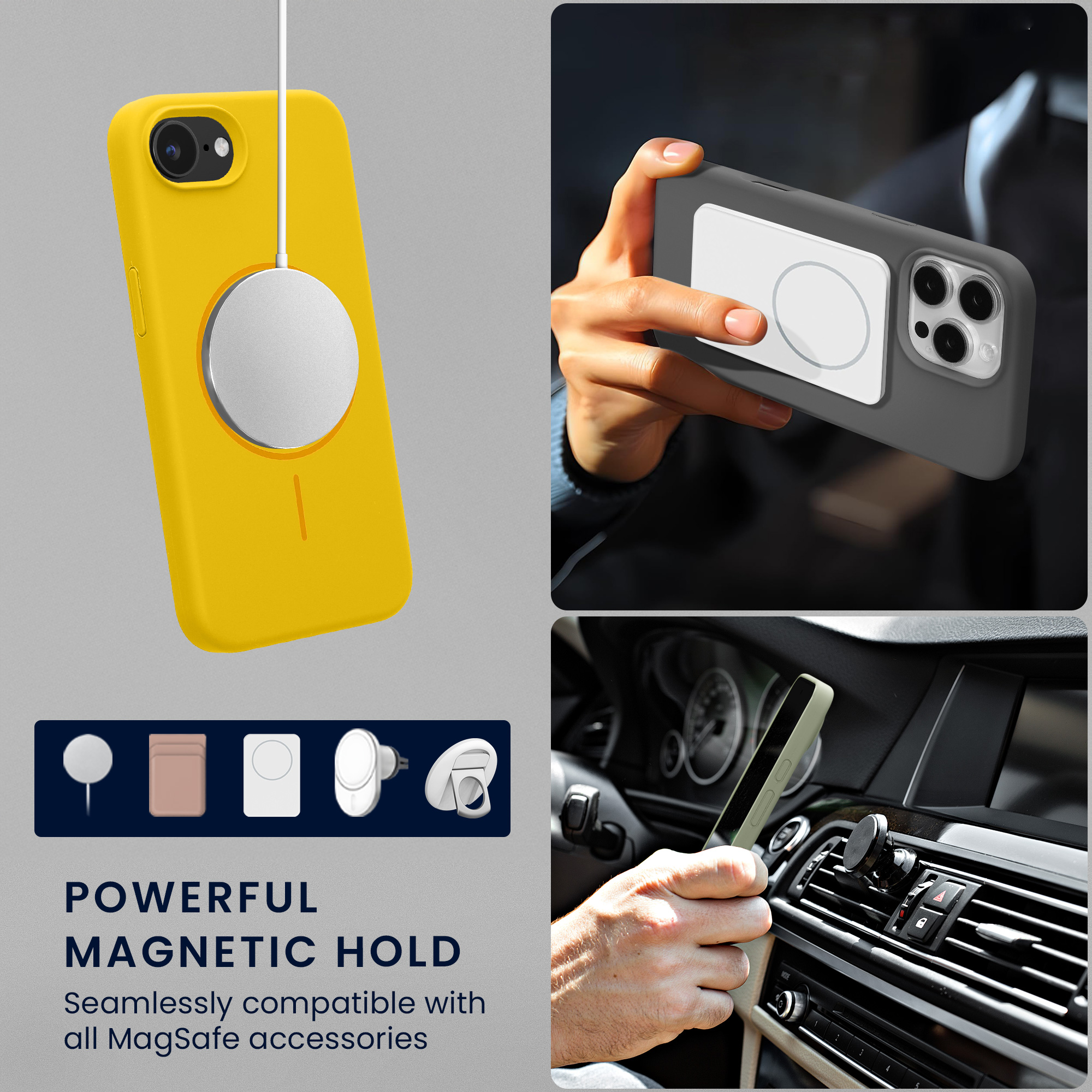 Silikonový kryt kwmobile pro Apple iPhone 17e / iPhone 16e - žlutá
