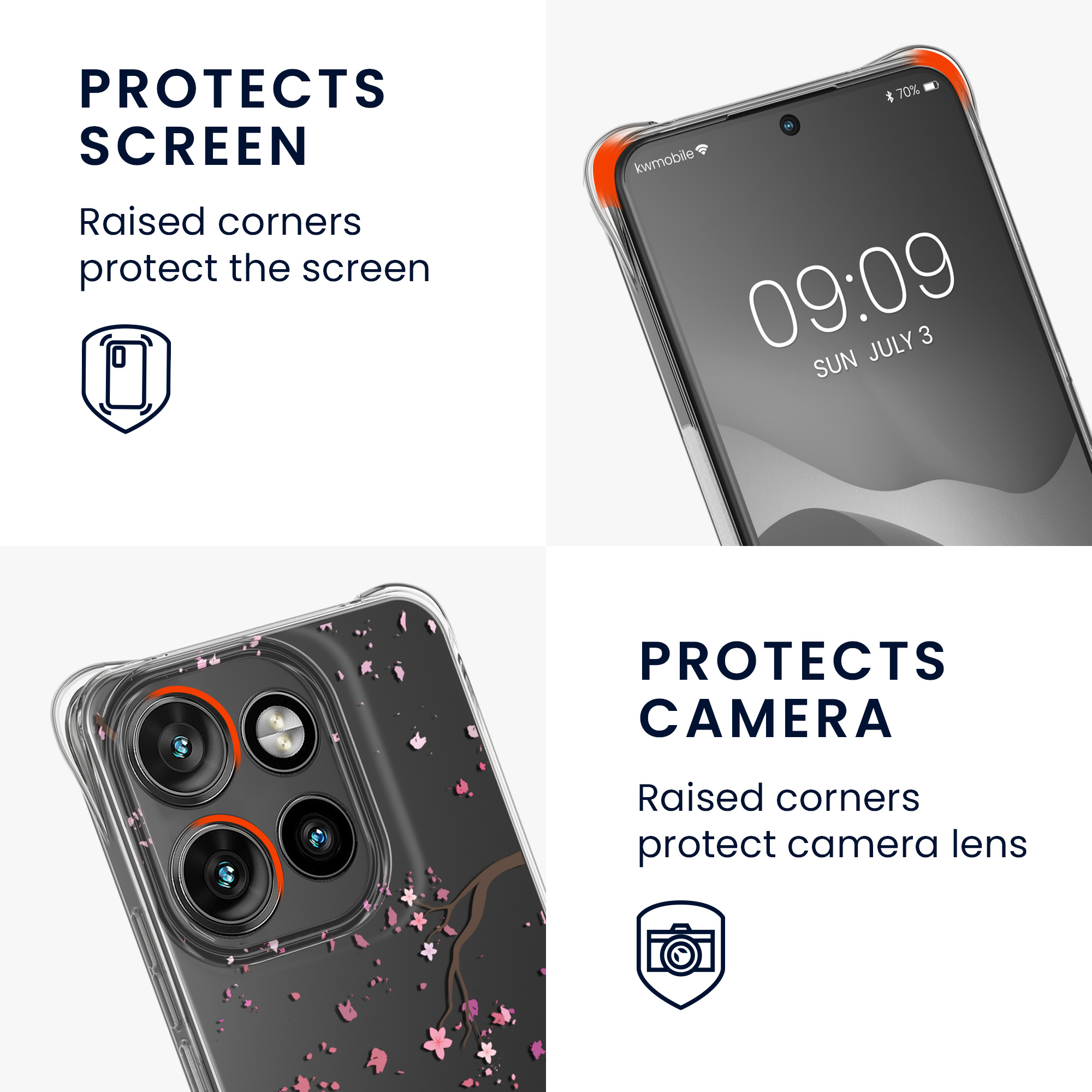 Crossbody kryt na mobil Motorola Edge 60 Neo / Edge 50 Neo / ThinkPhone 25 kwmobile se šňůrkou cherry blossoms 