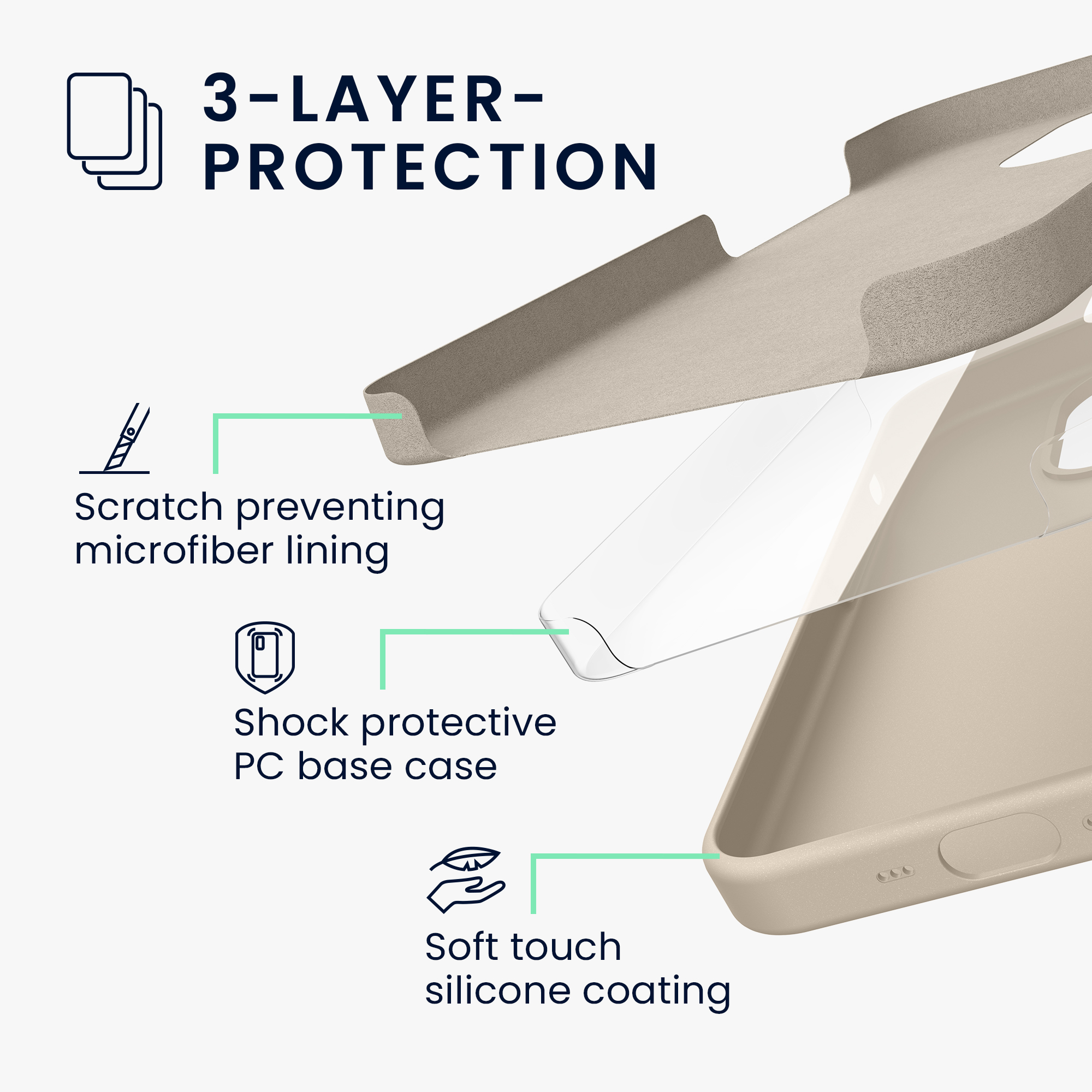 Silikonový kryt Kwmobile pro iPhone 17 - krémová