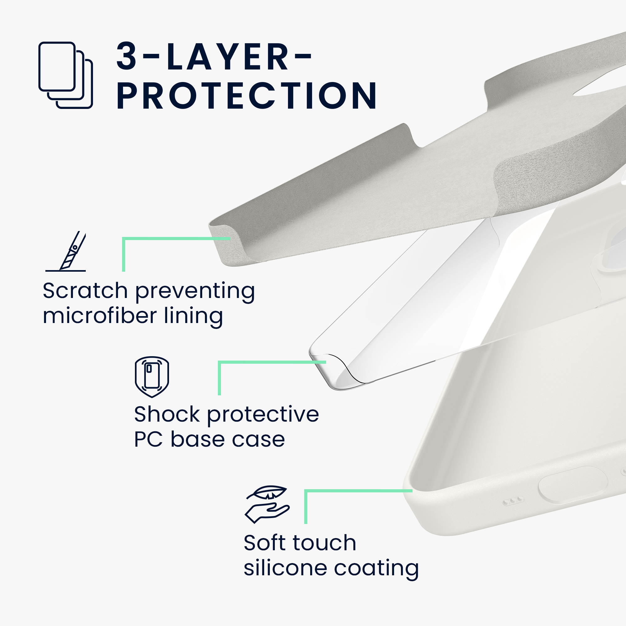 TPU silikonový kryt pro Apple iPhone 17, měkký povrch kwmobile ‑ bílá