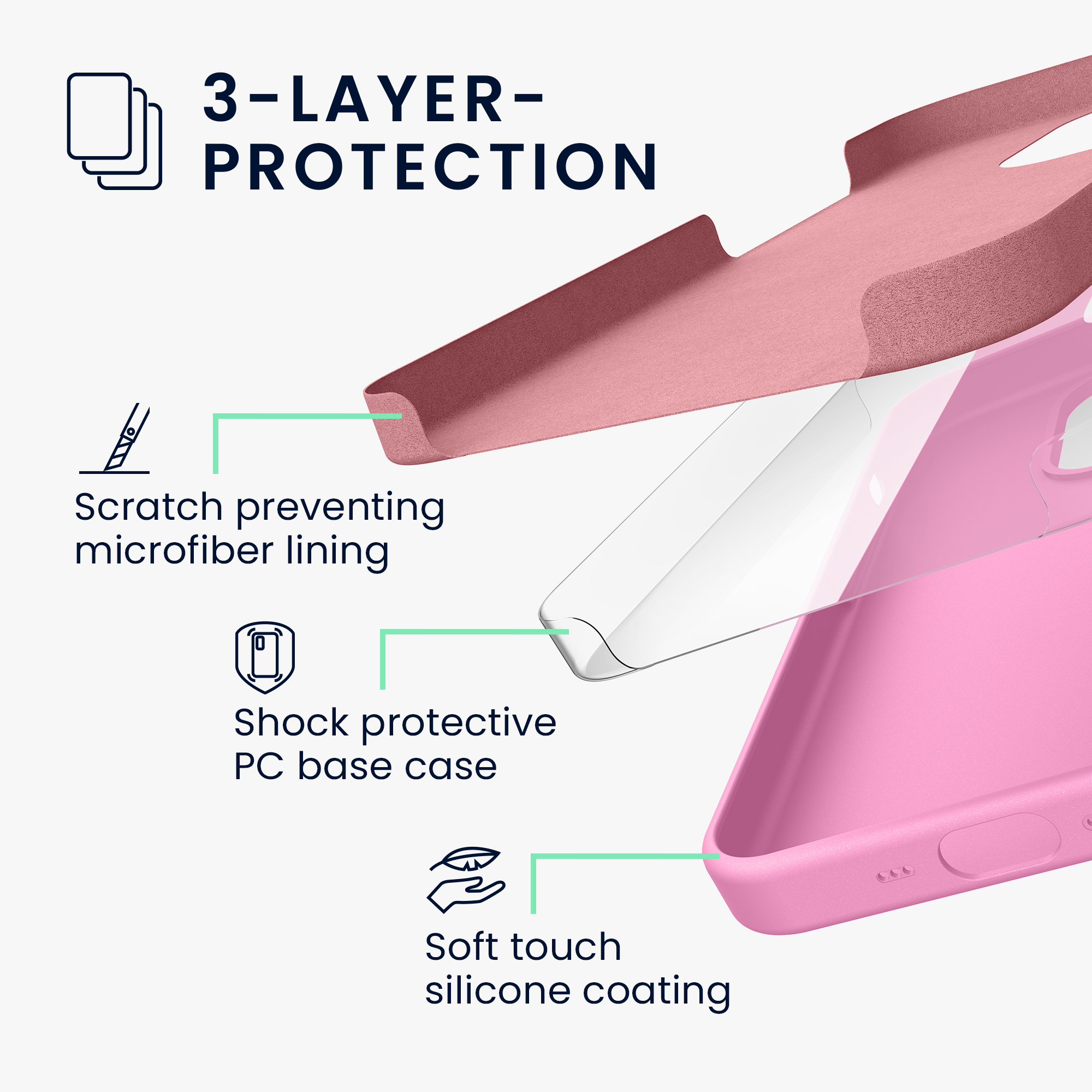 Pouzdro pro Apple iPhone 17 kwmobile silikonové - růžová levandulová