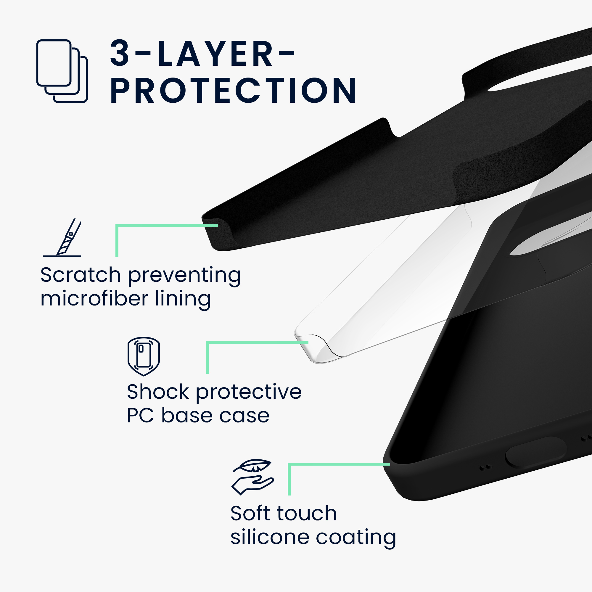 kwmobile TPU silikonový kryt pro Apple iPhone Air, měkký povrch, černá