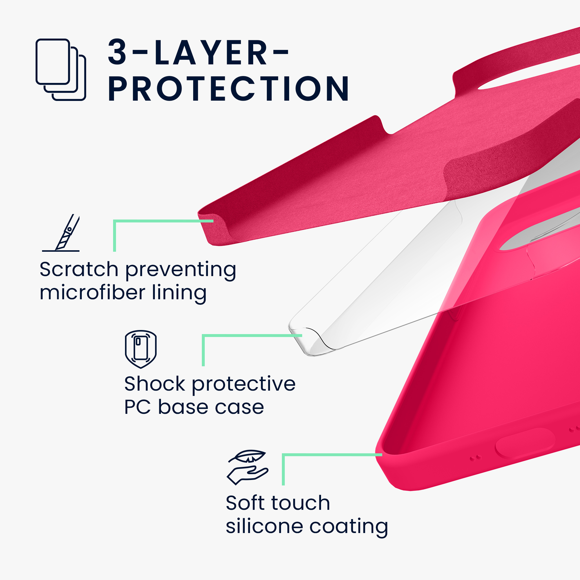 kwmobile TPU silikonový kryt pro Apple iPhone Air, měkký povrch, neonově růžová