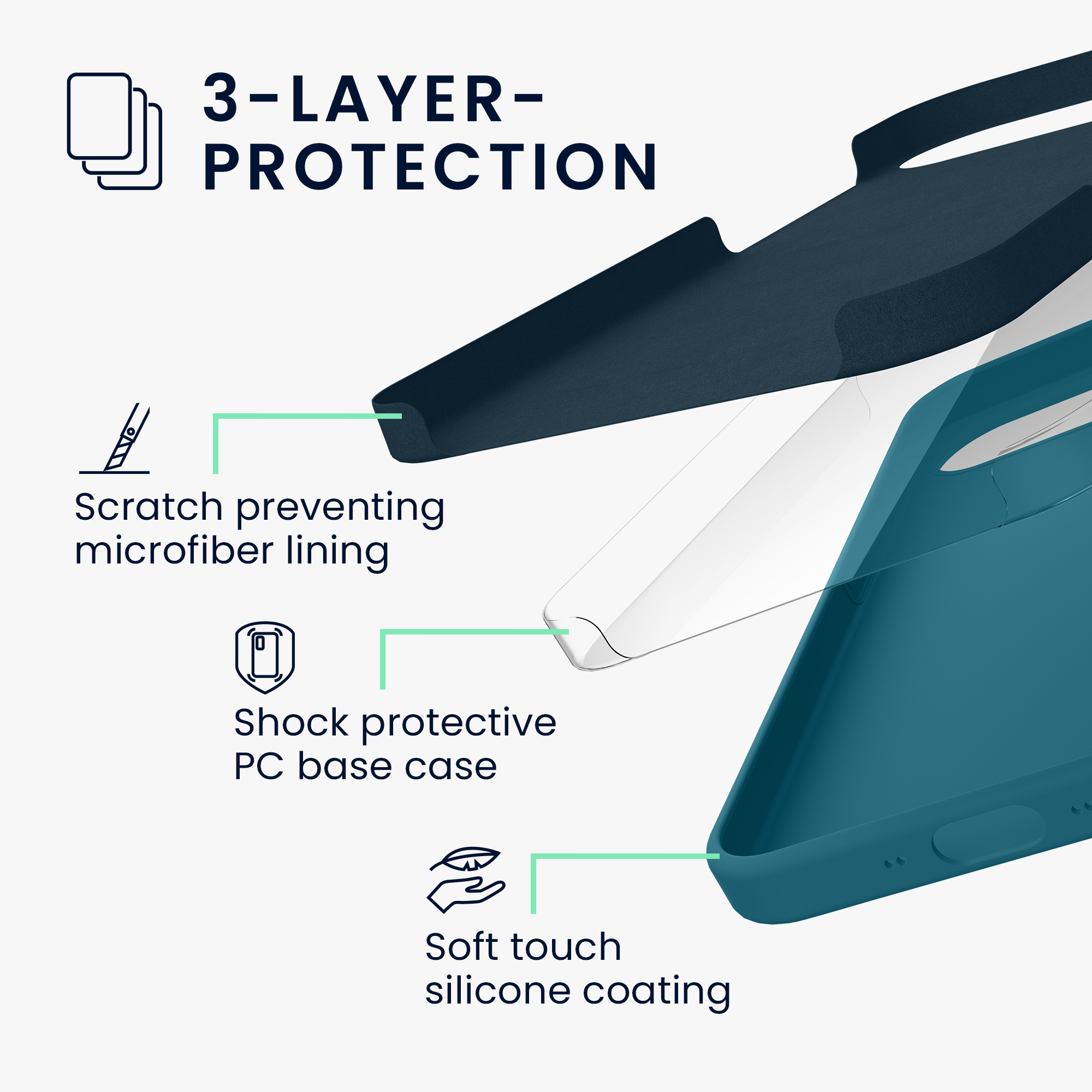 kwmobile TPU silikonový kryt pro Apple iPhone Air, měkký povrch, matně petrolejová
