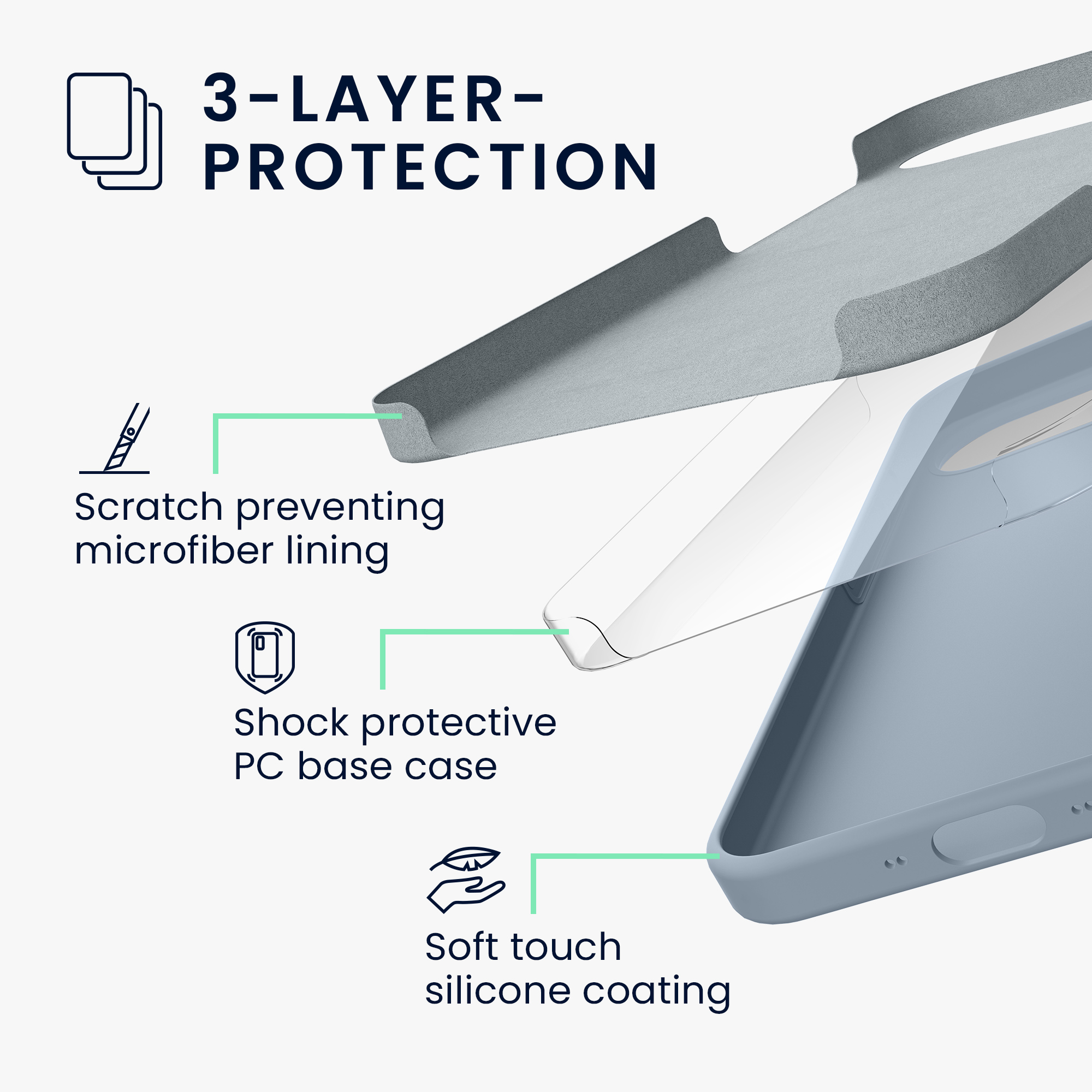 kwmobile TPU silikonový kryt pro Apple iPhone Air, měkký povrch, matně světle modrá